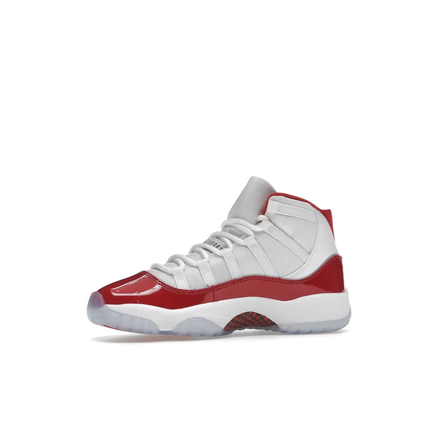 Jordan 11 Retro Cherry (2022) (GS) - Image 17 - Only at www.BallersClubKickz.com - Shop the Air Jordan 11 Retro Cherry 2022 GS, designed for style & comfort. Snug fit with webbing eyelets, rope laces, encased Air-sole unit & a Translucent rubber outsole. Available 12/10/2022.