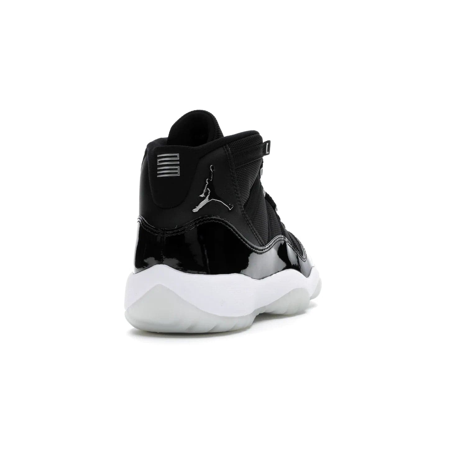 Jordan 11 Retro Jubilee (GS) - Image 30 - Only at www.BallersClubKickz.com - Introducing the Air Jordan 11 Retro Jubilee Kids. Boasting a black upper and silver Jumpman logo, retro 23 applique, and patent leather detailing. Available for a limited time.