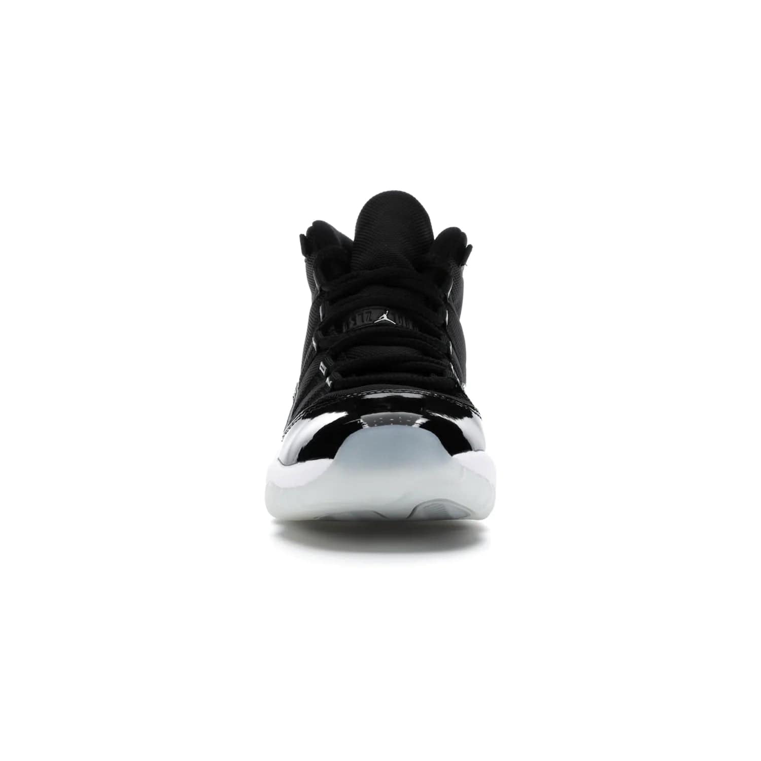 Jordan 11 Retro Jubilee (GS) - Image 10 - Only at www.BallersClubKickz.com - Introducing the Air Jordan 11 Retro Jubilee Kids. Boasting a black upper and silver Jumpman logo, retro 23 applique, and patent leather detailing. Available for a limited time.