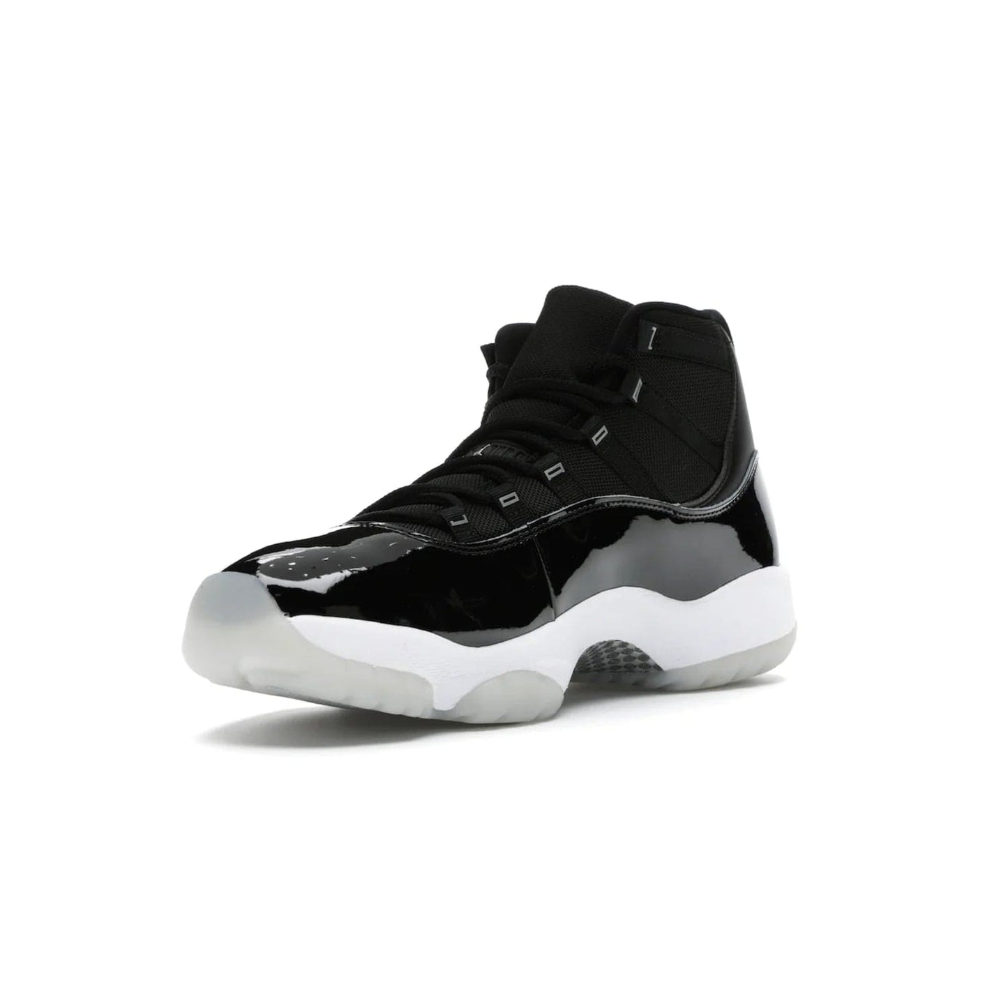 Jordan 11 Retro Jubilee 25th Anniversary - Image 14 - Only at www.BallersClubKickz.com - Celebrate 25 years of iconic style and performance with the Jordan 11 Retro Jubilee 25th Anniversary. Re-released by Nike and Michael Jordan in 2020 to commemorate the legendary Tinker Hatfield design, this shoe features a luxurious black leather upper, white midsole, and foggy translucent outsole. Carbon fiber plating ensures superior power and stability. Add this masterpiece to your collection today.