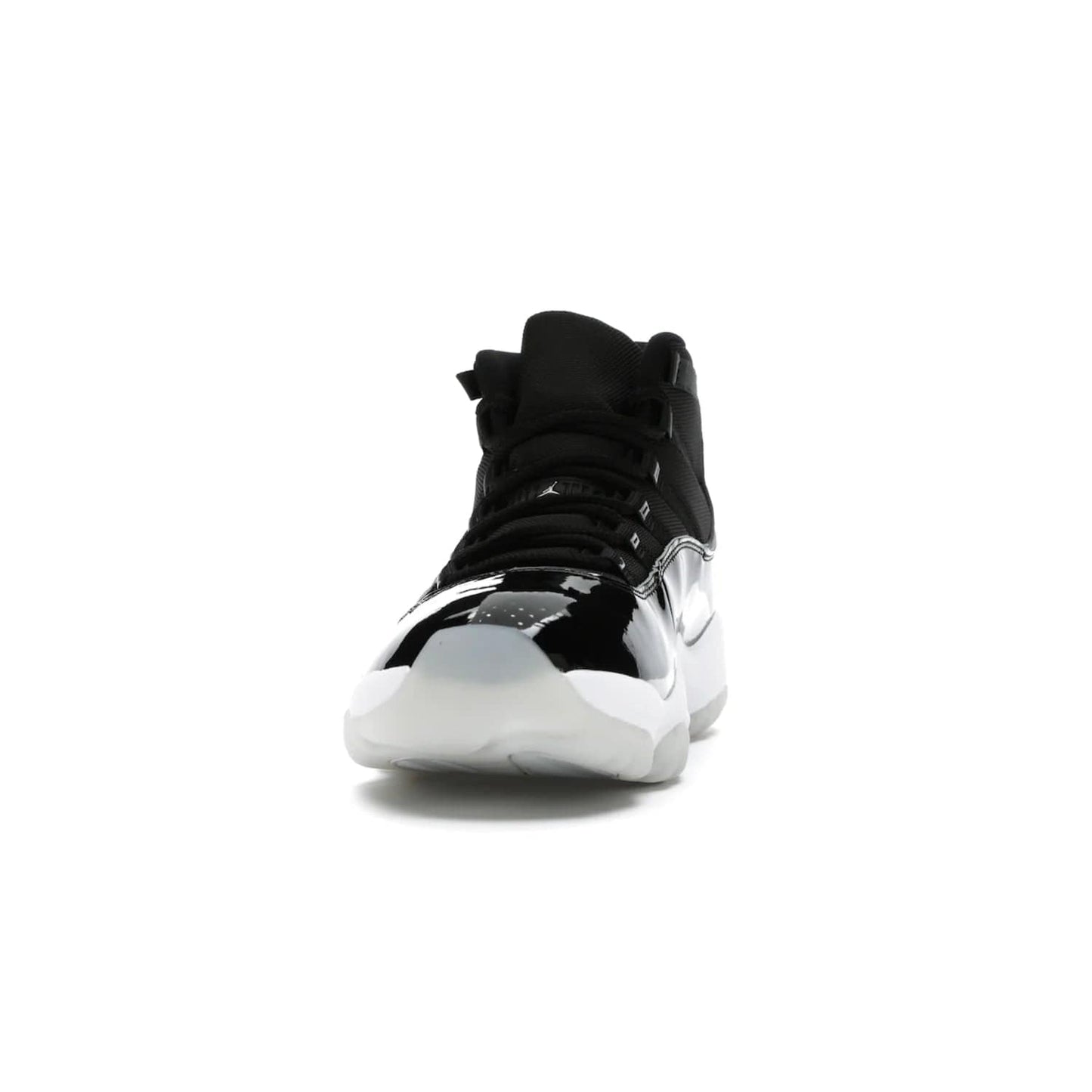 Jordan 11 Retro Jubilee 25th Anniversary - Image 11 - Only at www.BallersClubKickz.com - Celebrate 25 years of iconic style and performance with the Jordan 11 Retro Jubilee 25th Anniversary. Re-released by Nike and Michael Jordan in 2020 to commemorate the legendary Tinker Hatfield design, this shoe features a luxurious black leather upper, white midsole, and foggy translucent outsole. Carbon fiber plating ensures superior power and stability. Add this masterpiece to your collection today.