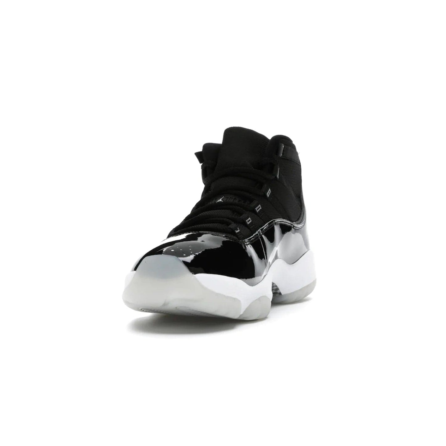 Jordan 11 Retro Jubilee 25th Anniversary - Image 12 - Only at www.BallersClubKickz.com - Celebrate 25 years of iconic style and performance with the Jordan 11 Retro Jubilee 25th Anniversary. Re-released by Nike and Michael Jordan in 2020 to commemorate the legendary Tinker Hatfield design, this shoe features a luxurious black leather upper, white midsole, and foggy translucent outsole. Carbon fiber plating ensures superior power and stability. Add this masterpiece to your collection today.