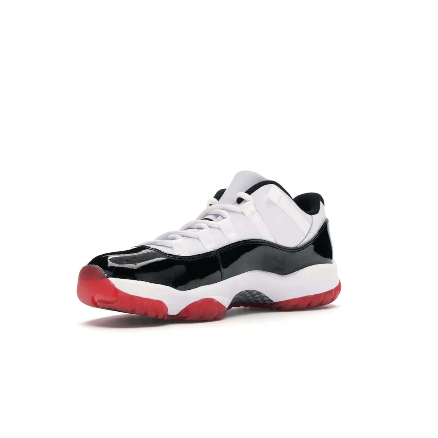 Jordan 11 Retro Low Concord Bred - Image 15 - Only at www.BallersClubKickz.com - Grab the classic Jordan 11 look with the Jordan 11 Retro Low Concord Bred. With white and black elements and the iconic red outsole of the Jordan 11 Bred, you won't miss a beat. Released in June 2020, the perfect complement to any outfit.
