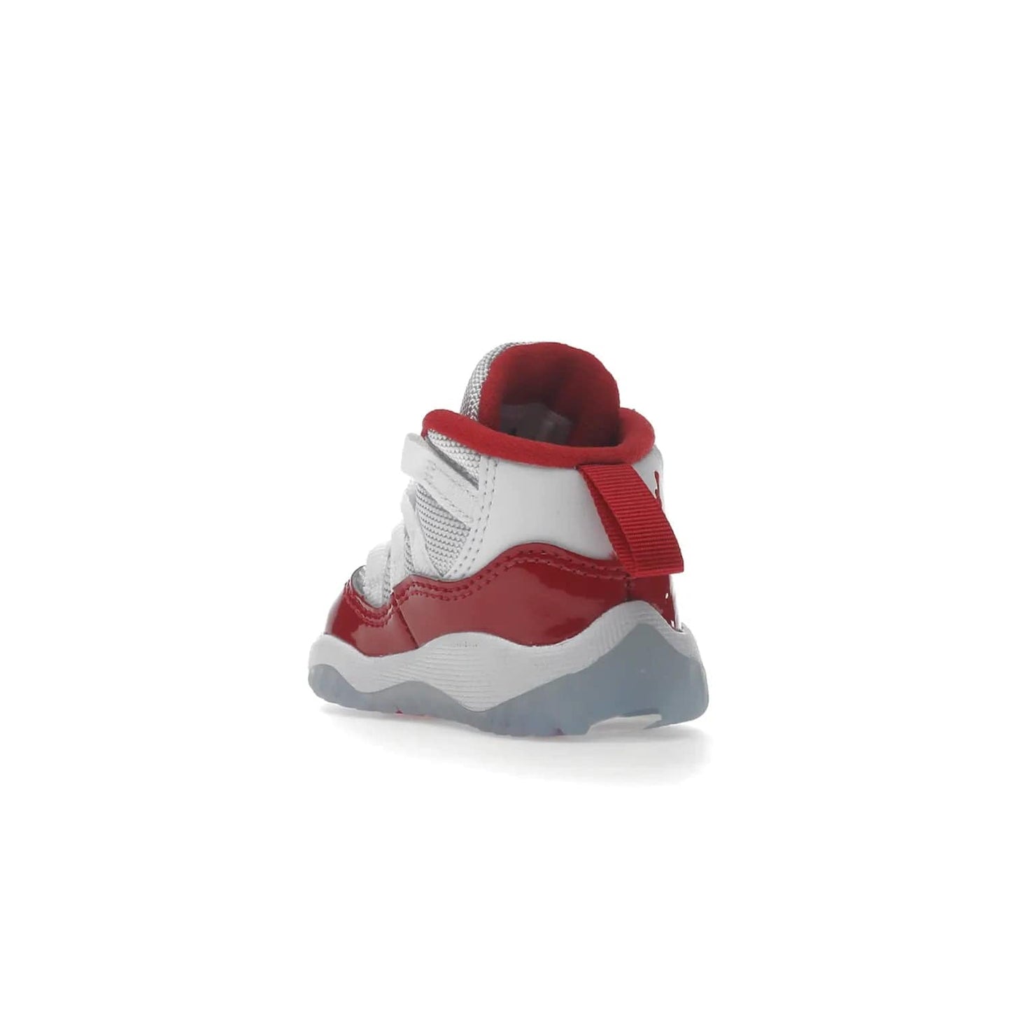 Jordan 11 Retro Cherry (2022) (TD) - Image 25 - Only at www.BallersClubKickz.com - Timeless classic. Air Jordan 11 Retro Cherry 2022 TD combines mesh, leather & suede for a unique look. White upper with varsity red suede. Jumpman logo on collar & tongue. Available Dec 10th, priced at $80.