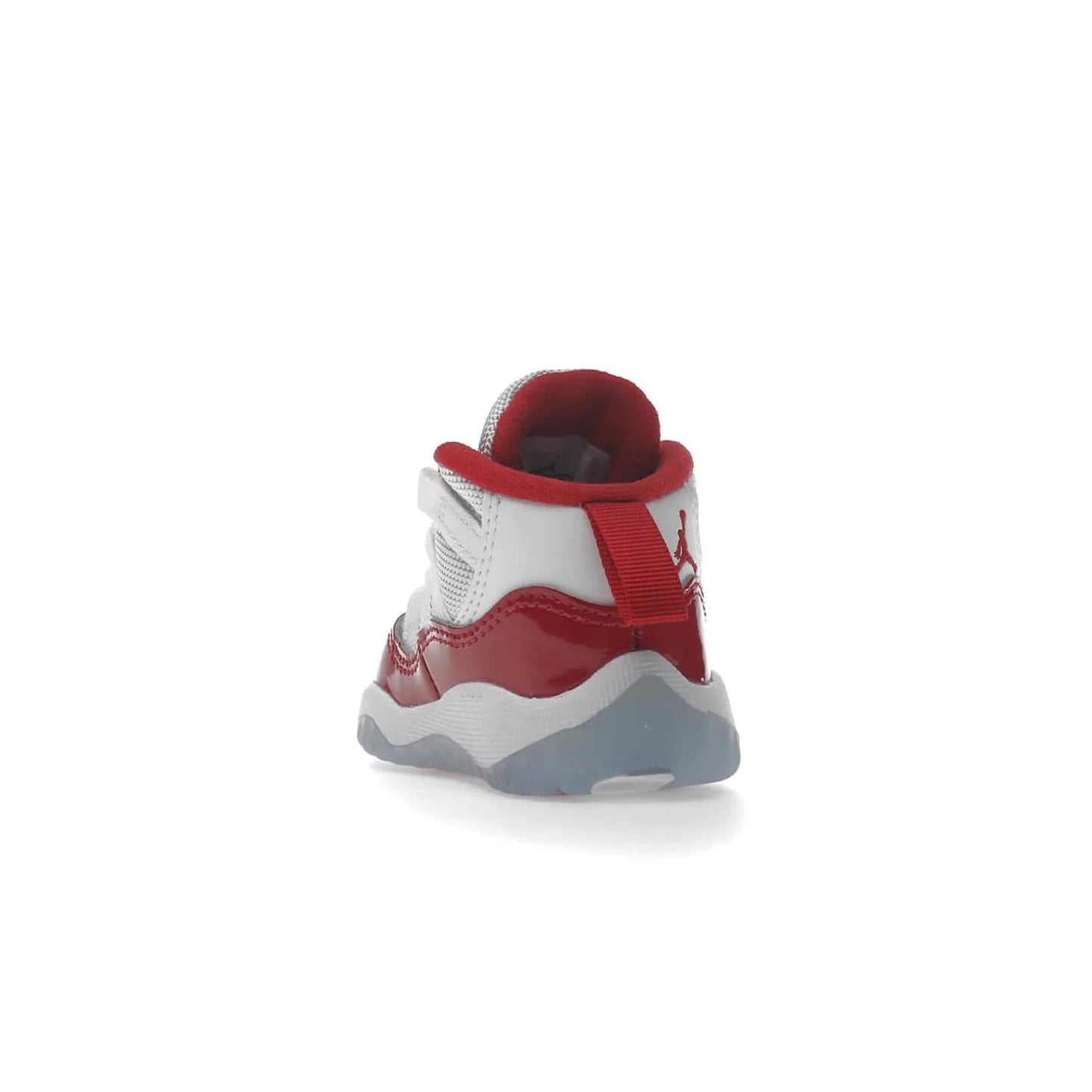 Jordan 11 Retro Cherry (2022) (TD) - Image 26 - Only at www.BallersClubKickz.com - Timeless classic. Air Jordan 11 Retro Cherry 2022 TD combines mesh, leather & suede for a unique look. White upper with varsity red suede. Jumpman logo on collar & tongue. Available Dec 10th, priced at $80.