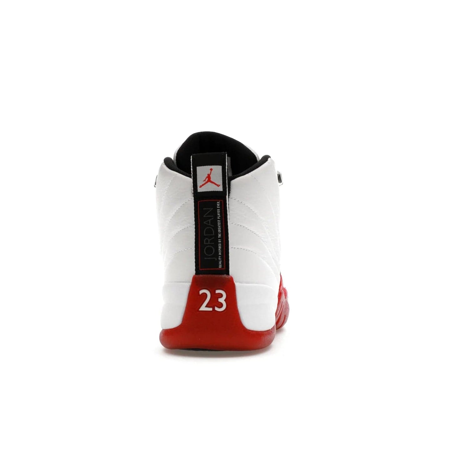 Jordan 12 Retro Cherry (2023) - Image 28 - Only at www.BallersClubKickz.com - Live your sneaker legend with the Jordan 12 Retro Cherry. Iconic pebbled leather mudguards, quilted uppers, and varsity red accents make this 1997 classic a must-have for 2023. Shine on with silver hardware and matching midsoles, and bring it all together for limited-edition style on October 28th. Step into Jordan legacy with the Retro Cherry.