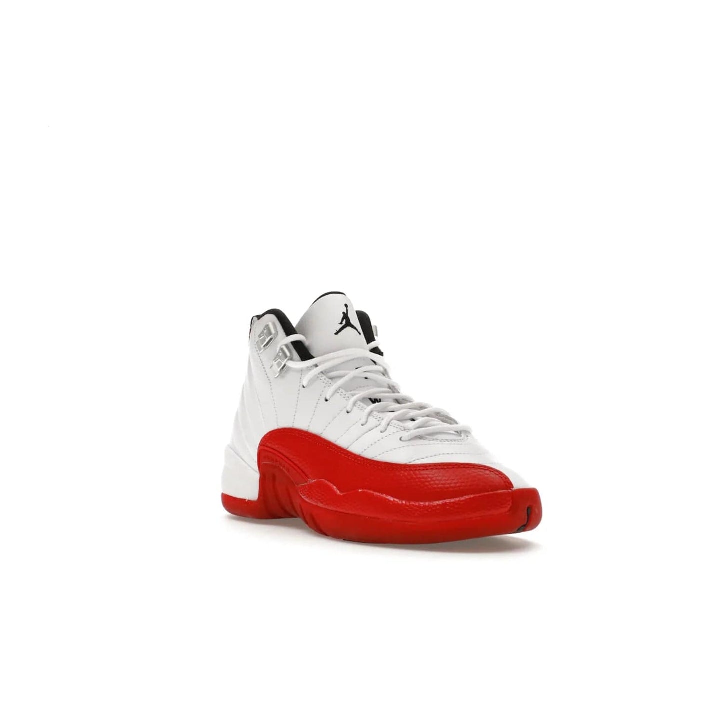 Jordan 12 Retro Cherry (2023) (GS) - Image 6 - Only at www.BallersClubKickz.com - Grab the Jordan 12 Retro Cherry (2023) (GS) and show off your signature style with these iconic kicks. Dressed in White, Black and Varsity Red, these timeless kicks are sure to turn heads. Available October 28, 2023.