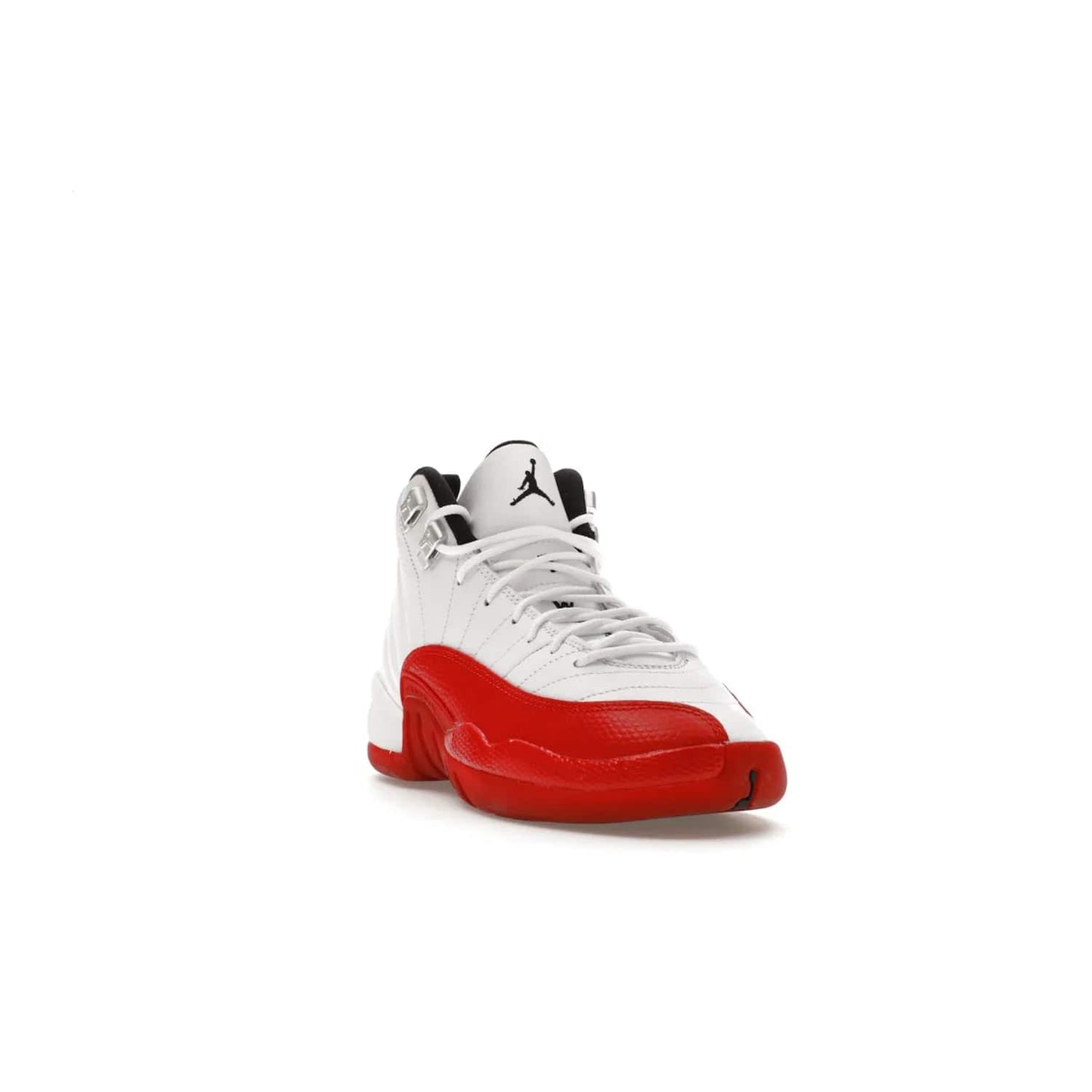 Jordan 12 Retro Cherry (2023) (GS) - Image 7 - Only at www.BallersClubKickz.com - Grab the Jordan 12 Retro Cherry (2023) (GS) and show off your signature style with these iconic kicks. Dressed in White, Black and Varsity Red, these timeless kicks are sure to turn heads. Available October 28, 2023.