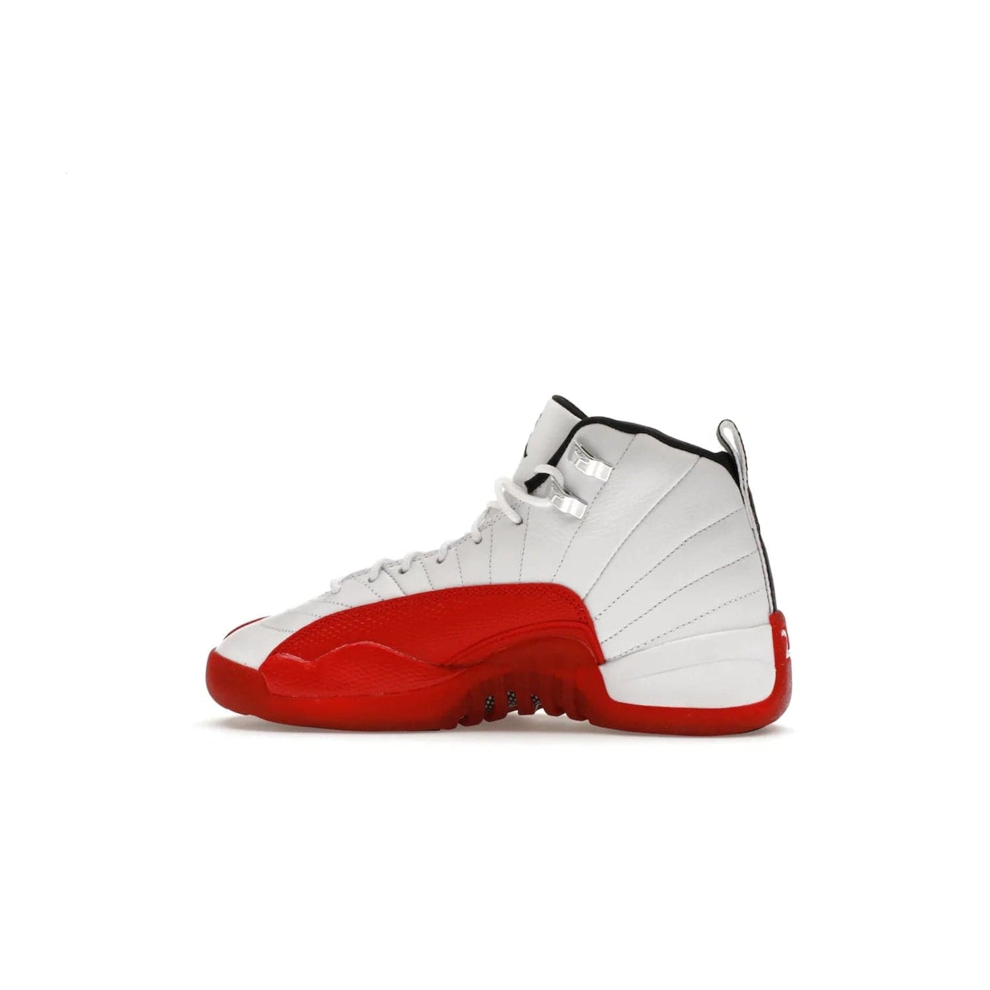Jordan 12 Retro Cherry (2023) (GS) - Image 20 - Only at www.BallersClubKickz.com - Grab the Jordan 12 Retro Cherry (2023) (GS) and show off your signature style with these iconic kicks. Dressed in White, Black and Varsity Red, these timeless kicks are sure to turn heads. Available October 28, 2023.