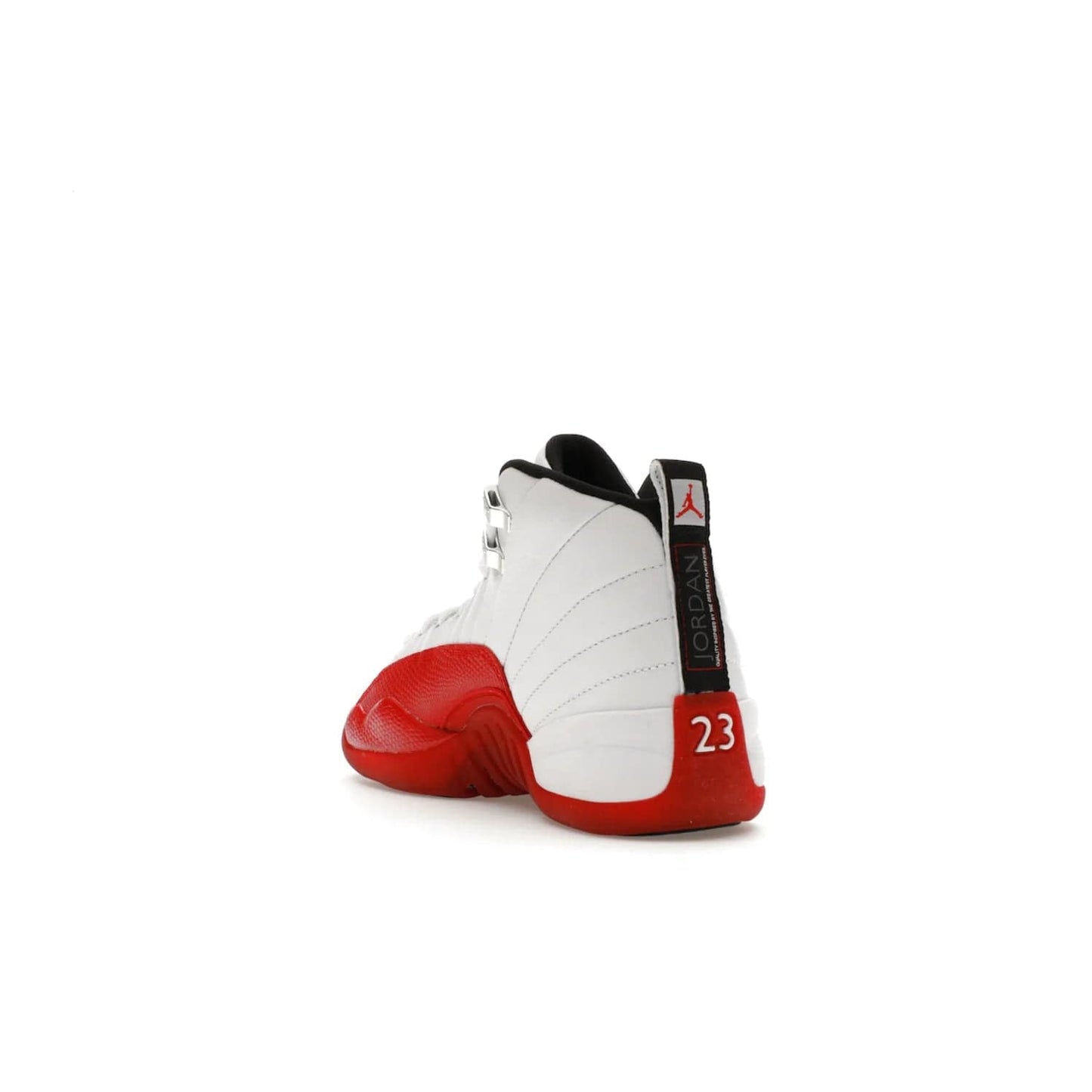 Jordan 12 Retro Cherry (2023) (GS) - Image 25 - Only at www.BallersClubKickz.com - Grab the Jordan 12 Retro Cherry (2023) (GS) and show off your signature style with these iconic kicks. Dressed in White, Black and Varsity Red, these timeless kicks are sure to turn heads. Available October 28, 2023.