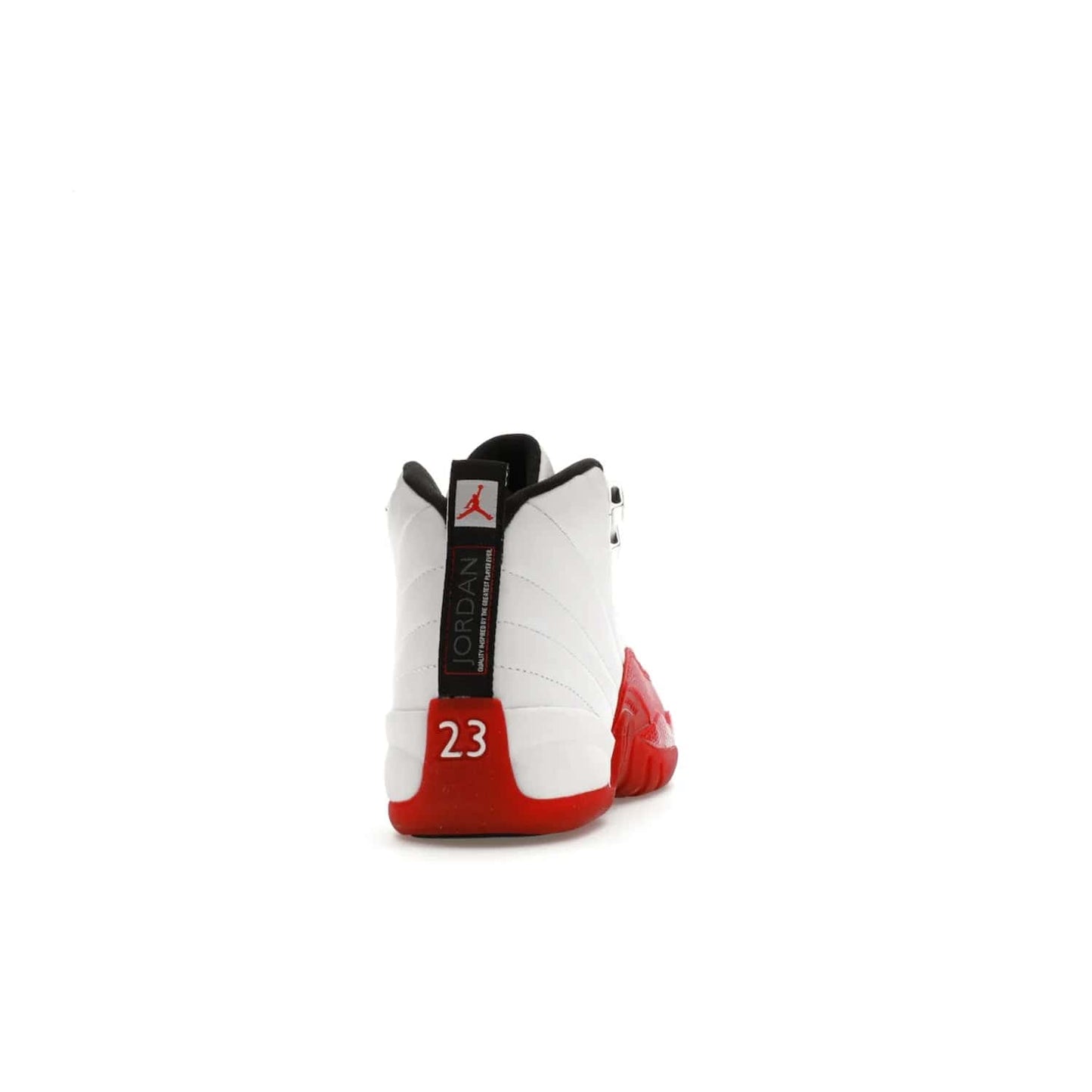 Jordan 12 Retro Cherry (2023) (GS) - Image 29 - Only at www.BallersClubKickz.com - Grab the Jordan 12 Retro Cherry (2023) (GS) and show off your signature style with these iconic kicks. Dressed in White, Black and Varsity Red, these timeless kicks are sure to turn heads. Available October 28, 2023.
