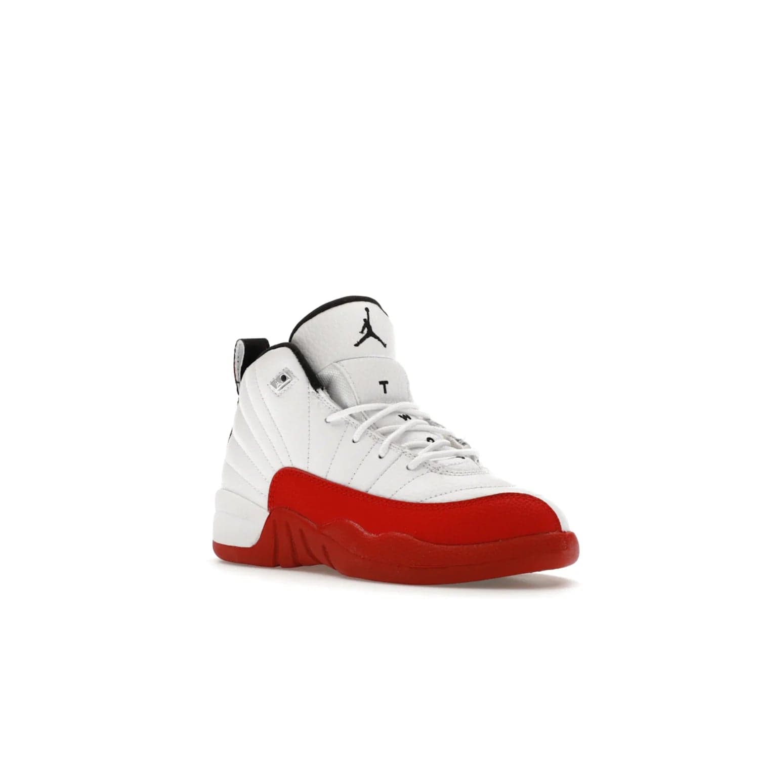 Jordan 12 Retro Cherry (2023) (PS) - Image 5 - Only at www.BallersClubKickz.com - Jordan 12 Retro Cherry dropping for toddlers in 2023! White leather upper with black overlays and red branding. Classic court style for your little one.