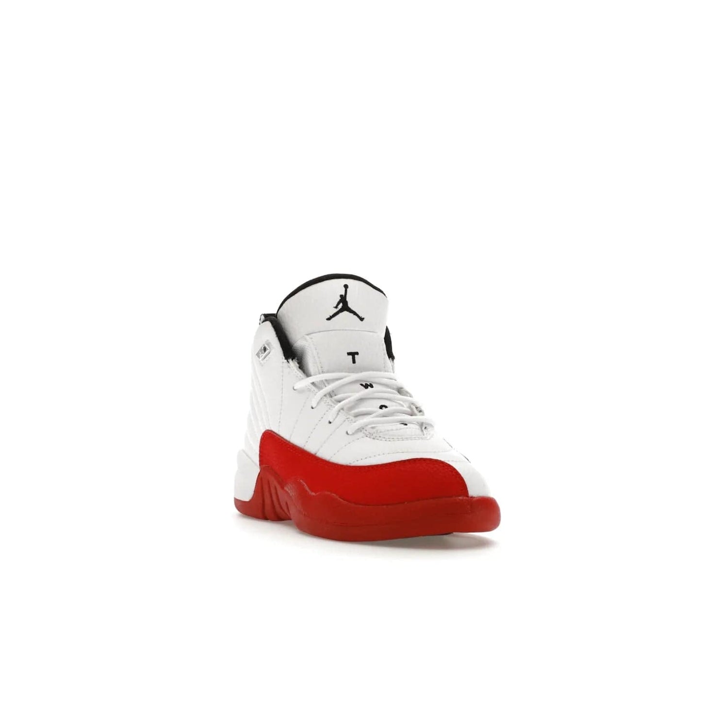 Jordan 12 Retro Cherry (2023) (PS) - Image 7 - Only at www.BallersClubKickz.com - Jordan 12 Retro Cherry dropping for toddlers in 2023! White leather upper with black overlays and red branding. Classic court style for your little one.