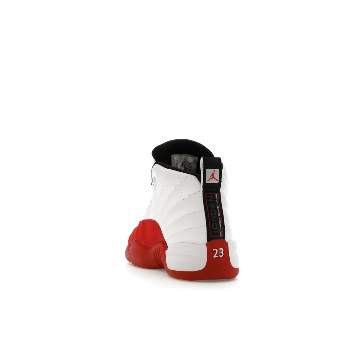 Jordan 12 Retro Cherry (2023) (PS) - Image 26 - Only at www.BallersClubKickz.com - Jordan 12 Retro Cherry dropping for toddlers in 2023! White leather upper with black overlays and red branding. Classic court style for your little one.