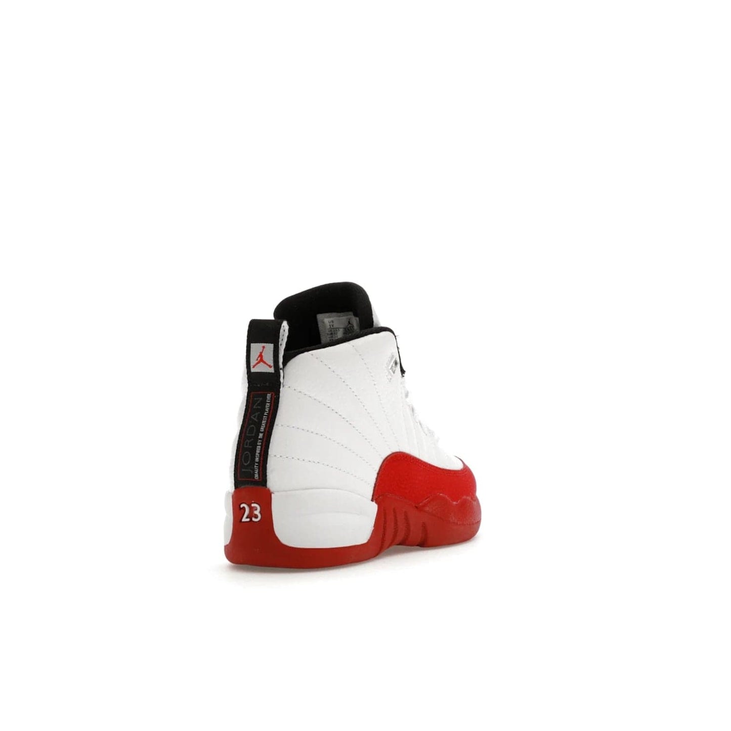Jordan 12 Retro Cherry (2023) (PS) - Image 31 - Only at www.BallersClubKickz.com - Jordan 12 Retro Cherry dropping for toddlers in 2023! White leather upper with black overlays and red branding. Classic court style for your little one.