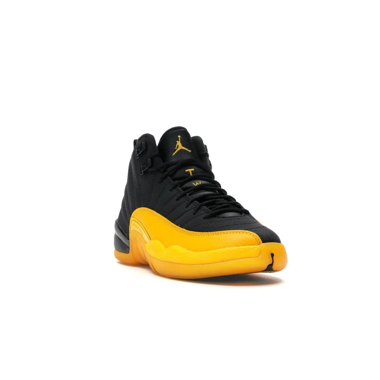Jordan 12 Retro Black University Gold (GS) - Image 7 - Only at www.BallersClubKickz.com - Upgrade your kid's shoe collection with the Jordan 12 Retro Black University Gold. With classic style, black tumbled leather upper, and University Gold accents, it's a great summer look. Out July 2020.