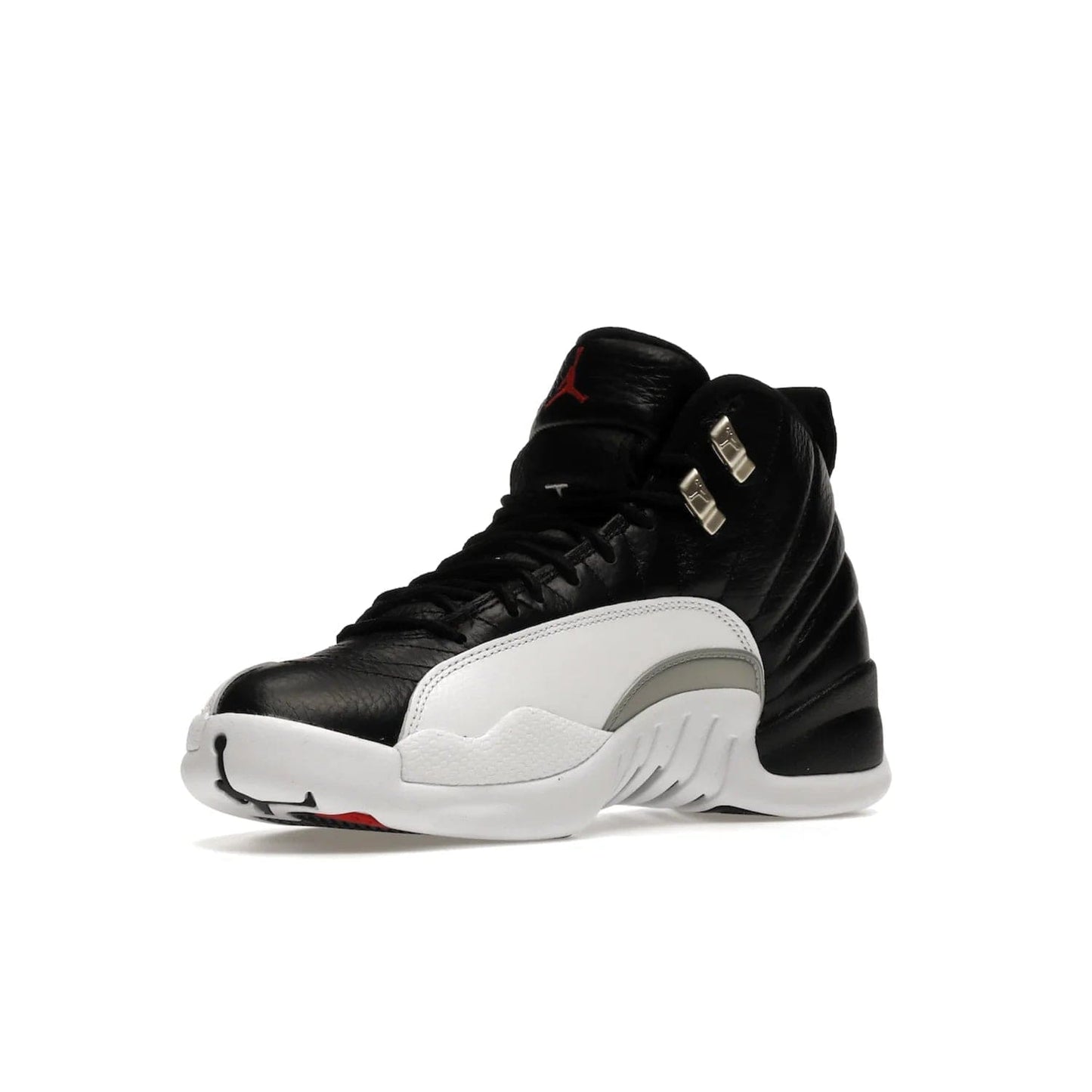 Jordan 12 Retro Playoffs (2022) - Image 15 - Only at www.BallersClubKickz.com - Retro Air Jordan 12 Playoffs. Celebrate 25 years with MJ's iconic shoe. Black tumbled leather upper, white sole with carbon fiber detailing and Jumpman embroidery. Must-have for any Jordan shoe fan. Releases March 2022.