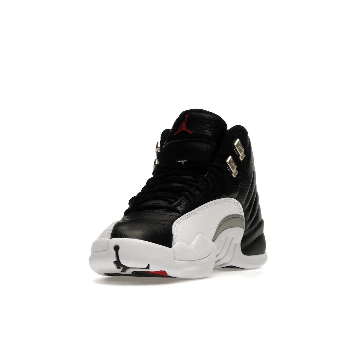 Jordan 12 Retro Playoffs (2022) - Image 13 - Only at www.BallersClubKickz.com - Retro Air Jordan 12 Playoffs. Celebrate 25 years with MJ's iconic shoe. Black tumbled leather upper, white sole with carbon fiber detailing and Jumpman embroidery. Must-have for any Jordan shoe fan. Releases March 2022.