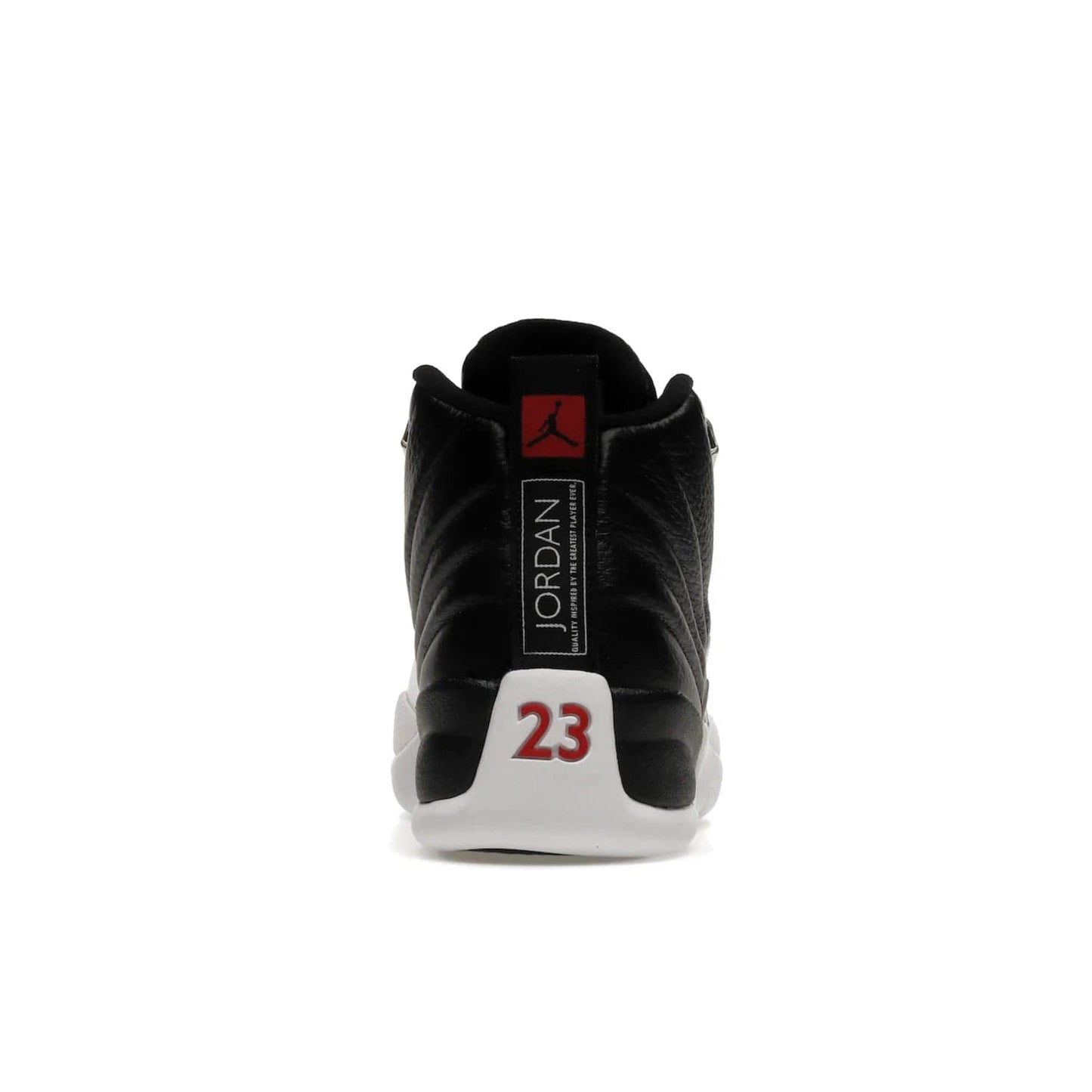 Jordan 12 Retro Playoffs (2022) - Image 28 - Only at www.BallersClubKickz.com - Retro Air Jordan 12 Playoffs. Celebrate 25 years with MJ's iconic shoe. Black tumbled leather upper, white sole with carbon fiber detailing and Jumpman embroidery. Must-have for any Jordan shoe fan. Releases March 2022.