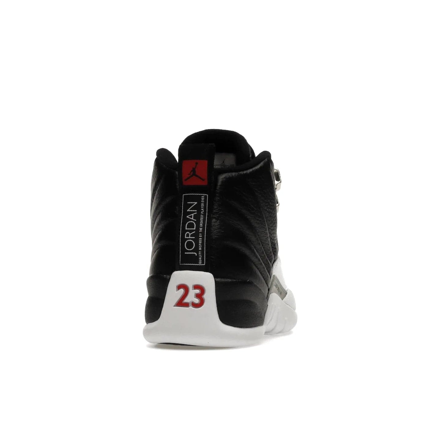 Jordan 12 Retro Playoffs (2022) - Image 29 - Only at www.BallersClubKickz.com - Retro Air Jordan 12 Playoffs. Celebrate 25 years with MJ's iconic shoe. Black tumbled leather upper, white sole with carbon fiber detailing and Jumpman embroidery. Must-have for any Jordan shoe fan. Releases March 2022.