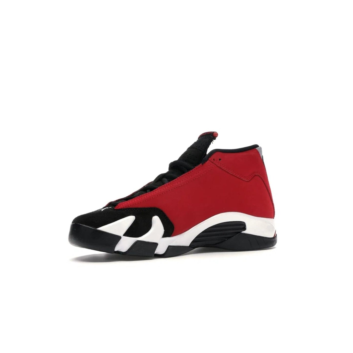 Jordan 14 Retro Gym Red Toro (GS) - Image 16 - Only at www.BallersClubKickz.com - Introducing the Air Jordan 14 Retro Toro GS – perfect for young grade schoolers. Combining black and red suede, Zoom Air cushioning and a Jumpman logo. Get yours on 2 July for $140!
