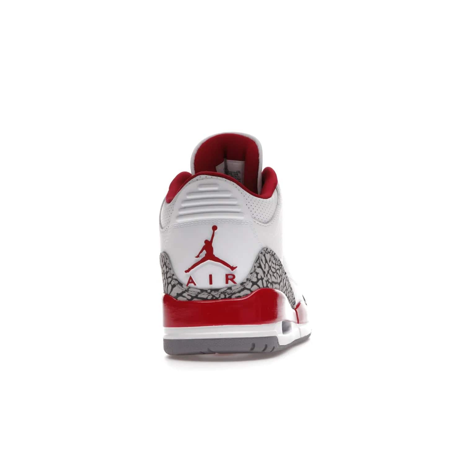 Jordan 3 Retro Cardinal Red - Image 29 - Only at www.BallersClubKickz.com - Air Jordan 3 Retro Cardinal Red combines classic style and modern appeal - white tumbled leather, signature Elephant Print overlays, cardinal red midsoles, Jumpman logo embroidery. Available Feb 2022.