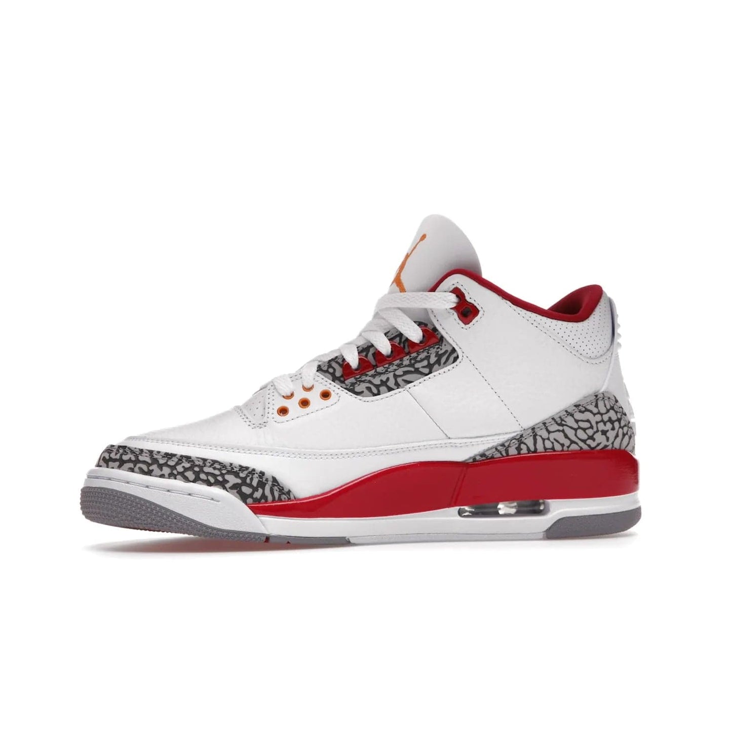 Jordan 3 Retro Cardinal Red - Image 18 - Only at www.BallersClubKickz.com - Air Jordan 3 Retro Cardinal Red combines classic style and modern appeal - white tumbled leather, signature Elephant Print overlays, cardinal red midsoles, Jumpman logo embroidery. Available Feb 2022.