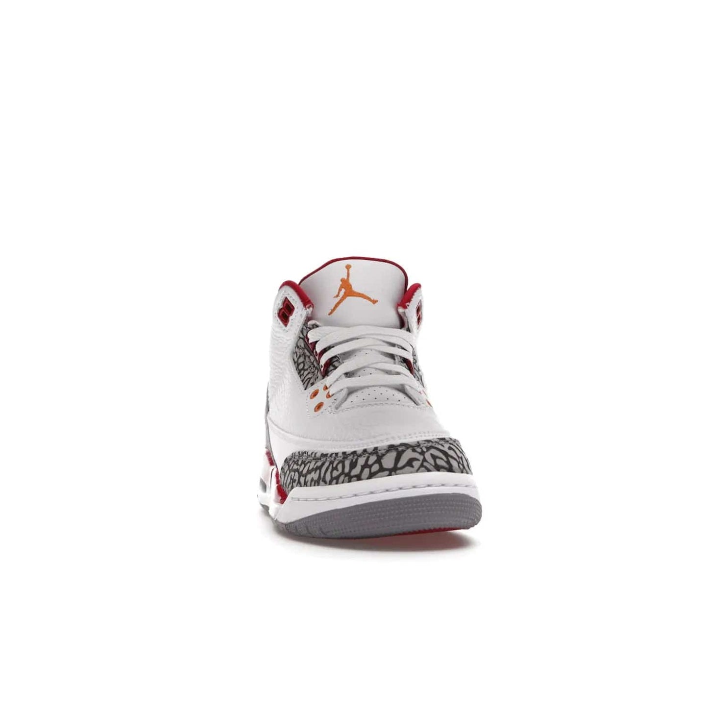 Jordan 3 Retro Cardinal (GS) - Image 9 - Only at www.BallersClubKickz.com - Shop the kid-sized Air Jordan 3 Retro Cardinal GS, released Feb 2022. White tumbled leather upper, light curry accenting, cement grey and classic red details throughout. Visible Air cushioning, midsole, and an eye-catching outsole. Show off your style with this fashionable streetwear silhouette.