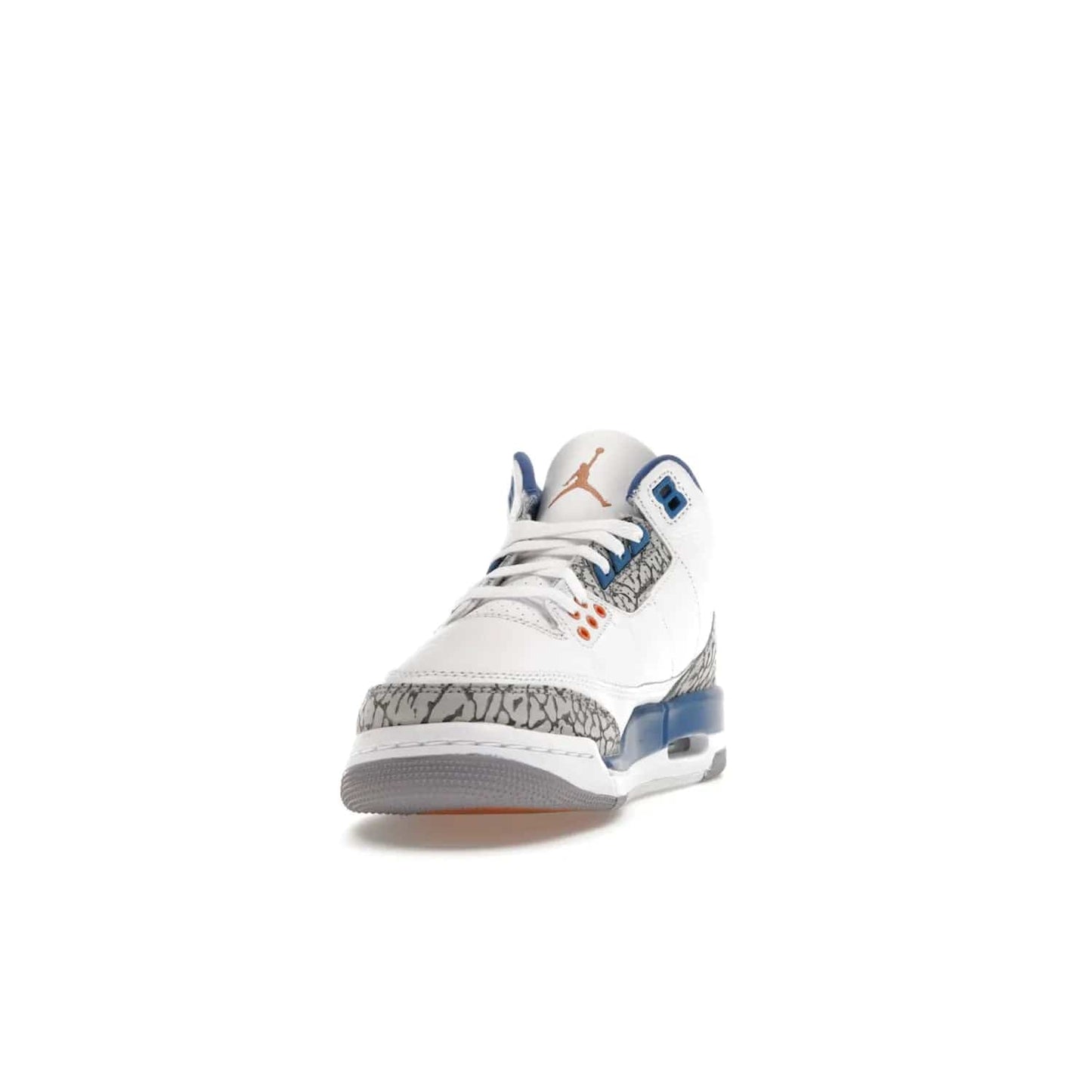 Jordan 3 Retro Wizards (GS) - Image 12 - Only at www.BallersClubKickz.com - Iconic Jordan 3 Retro Wizards (GS) with marble-like upper, metallic copper, true blue & grey detailing. Signature Air cushioning & advanced traction on & off court. Classic style & premium comfort.