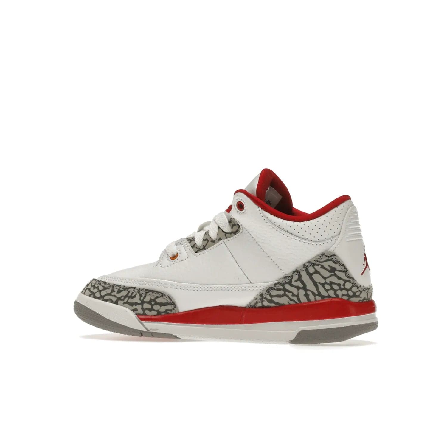 Jordan 3 Retro Cardinal (PS) - Image 21 - Only at www.BallersClubKickz.com - Add retro style to your sneaker collection with the Jordan 3 Retro Cardinal (PS). Featuring classic Jordan 3 details and colors of cardinal red, light curry, and cement grey. Available Feb. 2022.
