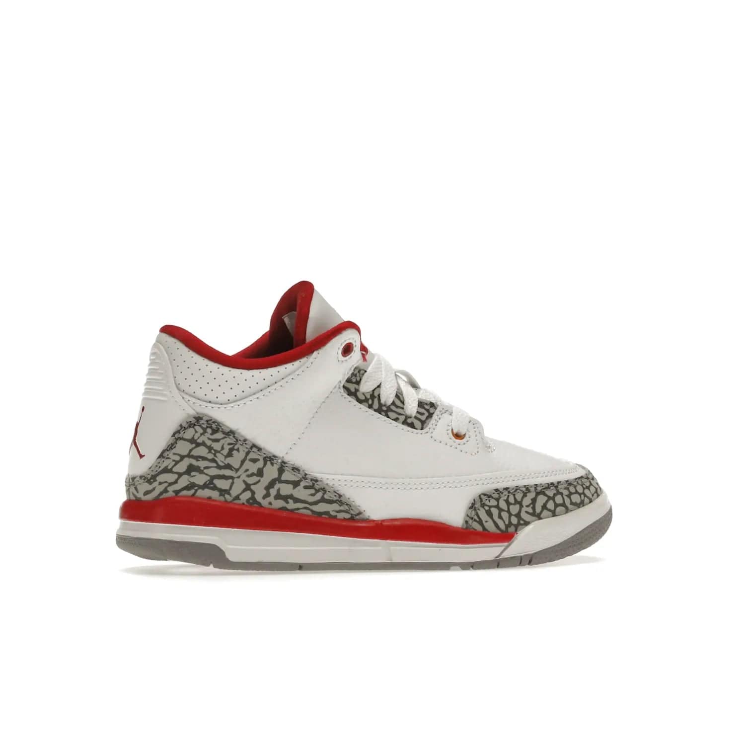 Jordan 3 Retro Cardinal (PS) - Image 35 - Only at www.BallersClubKickz.com - Add retro style to your sneaker collection with the Jordan 3 Retro Cardinal (PS). Featuring classic Jordan 3 details and colors of cardinal red, light curry, and cement grey. Available Feb. 2022.