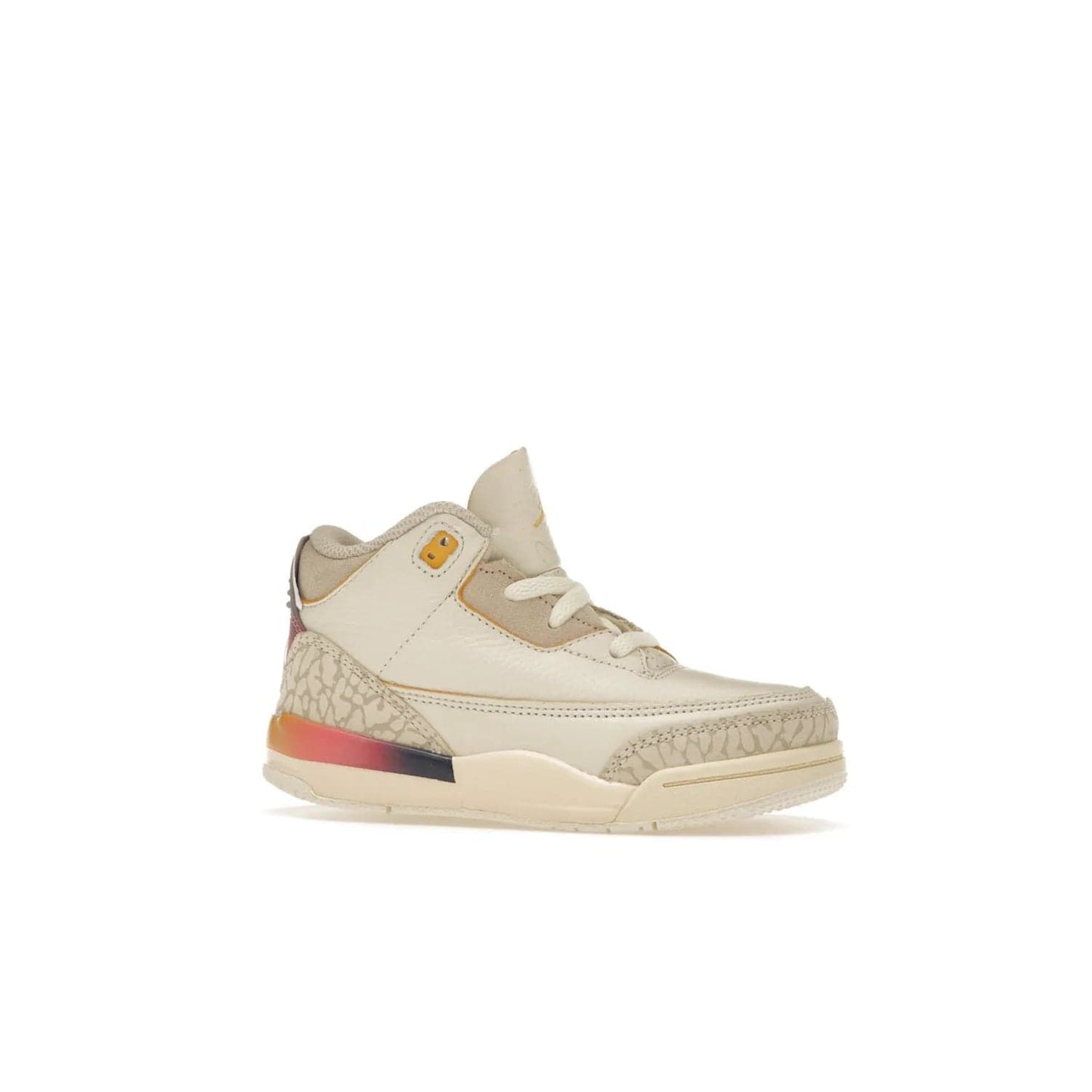 Jordan 3 Retro SP J Balvin Medellín Sunset (TD) - Image 3 - Only at www.BallersClubKickz.com - Celebrate Afro-Colombian reggaeton superstar J Balvin with the Jordan 3 Retro SP J Balvin Medellín Sunset (TD). Releasing in September 2023, the shoe features a multi-colored upper and midsole, and an artistic design for a major statement.