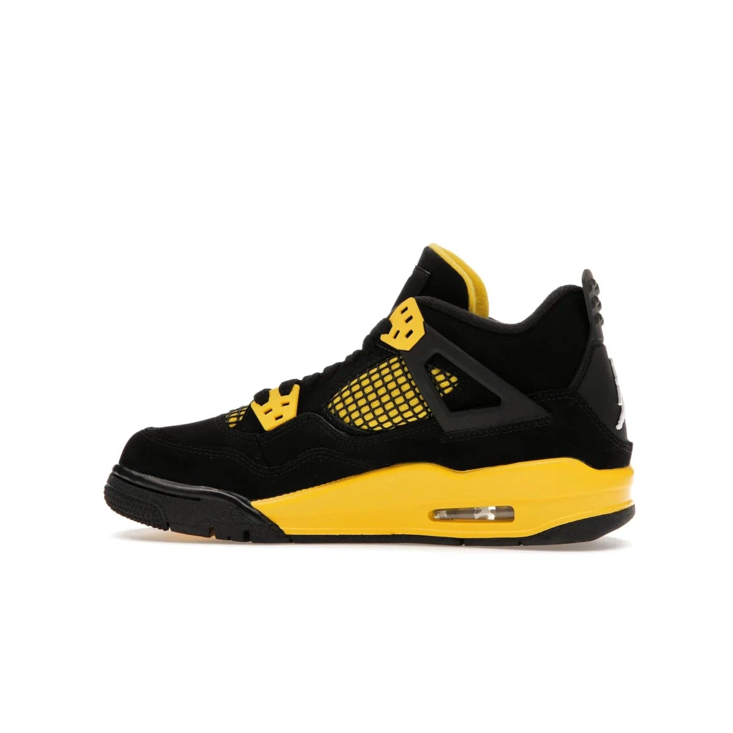 Jordan 4 Retro Thunder (2023) (GS) - Image 20 - Only at www.BallersClubKickz.com - Introducing the iconic Jordan 4 Retro Thunder from the 2023 collection! Sleek black and Tour Yellow detailing. Signature Jordan tongue tab. Mesmerizing design for sneaker collectors. Get yours now!