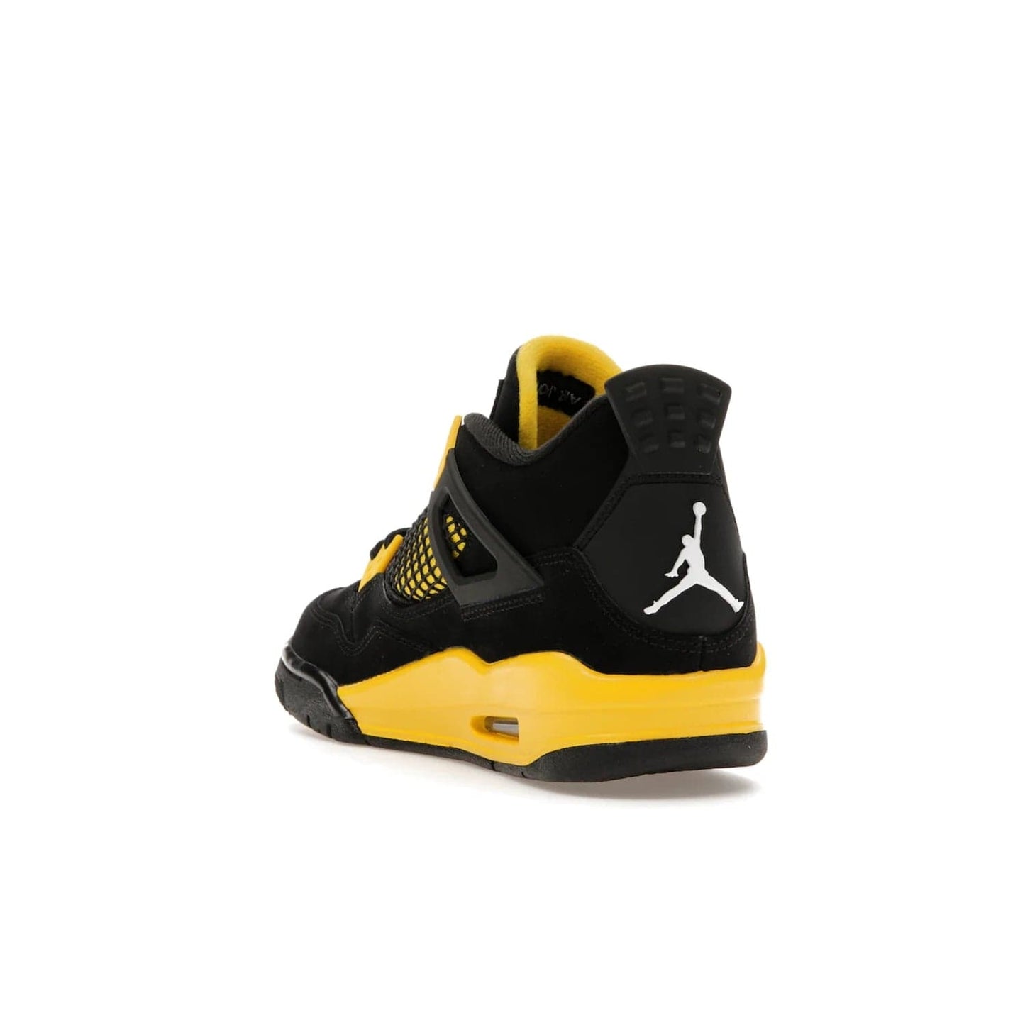 Jordan 4 Retro Thunder (2023) (GS) - Image 25 - Only at www.BallersClubKickz.com - Introducing the iconic Jordan 4 Retro Thunder from the 2023 collection! Sleek black and Tour Yellow detailing. Signature Jordan tongue tab. Mesmerizing design for sneaker collectors. Get yours now!