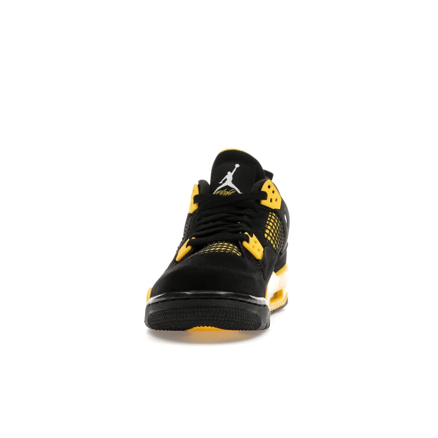 Jordan 4 Retro Thunder (2023) (GS) - Image 11 - Only at www.BallersClubKickz.com - Introducing the iconic Jordan 4 Retro Thunder from the 2023 collection! Sleek black and Tour Yellow detailing. Signature Jordan tongue tab. Mesmerizing design for sneaker collectors. Get yours now!