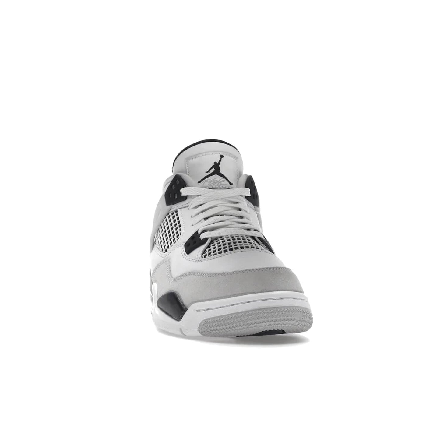 Jordan 4 Retro Military Black (GS) - Image 9 - Only at www.BallersClubKickz.com - A must-have for grade schoolers, the Air Jordan 4 Retro Military Black (GS) offers classic style with plenty of breathable support. Featuring a white sole and base with suede and leather overlays in subtle black and grey tones, the shoes are perfect for active pursuits and everyday comfort. Get an instant classic today!