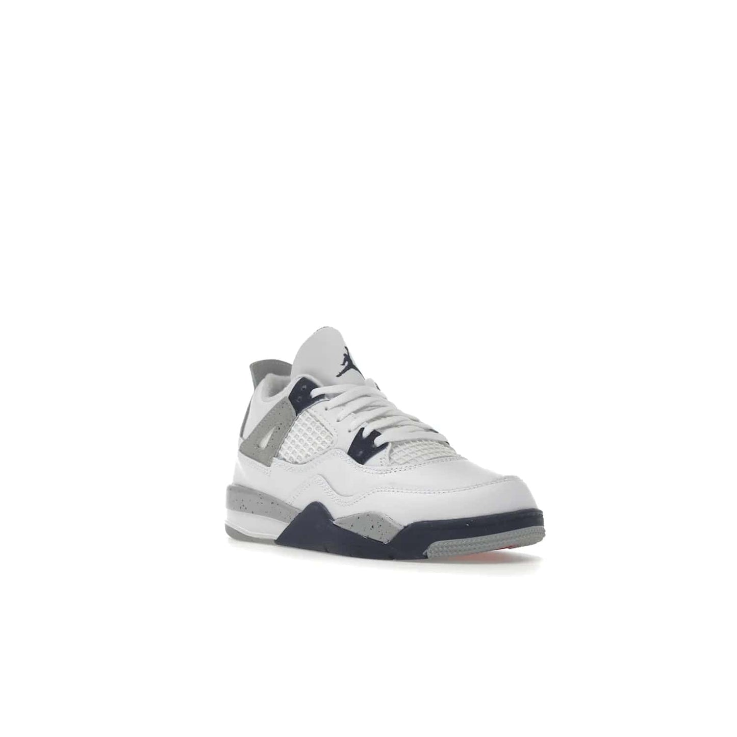 Jordan 4 Retro Midnight Navy (PS) - Image 6 - Only at www.BallersClubKickz.com - Get freshened up for the start of the year with the Air Jordan 4 Retro Midnight Navy PS. Boasting iconic 1989 styling with updated features, including white tumbled leather overlays, a foam midsole, and a rubber outsole. Look your best and order by October 29th, 2022.