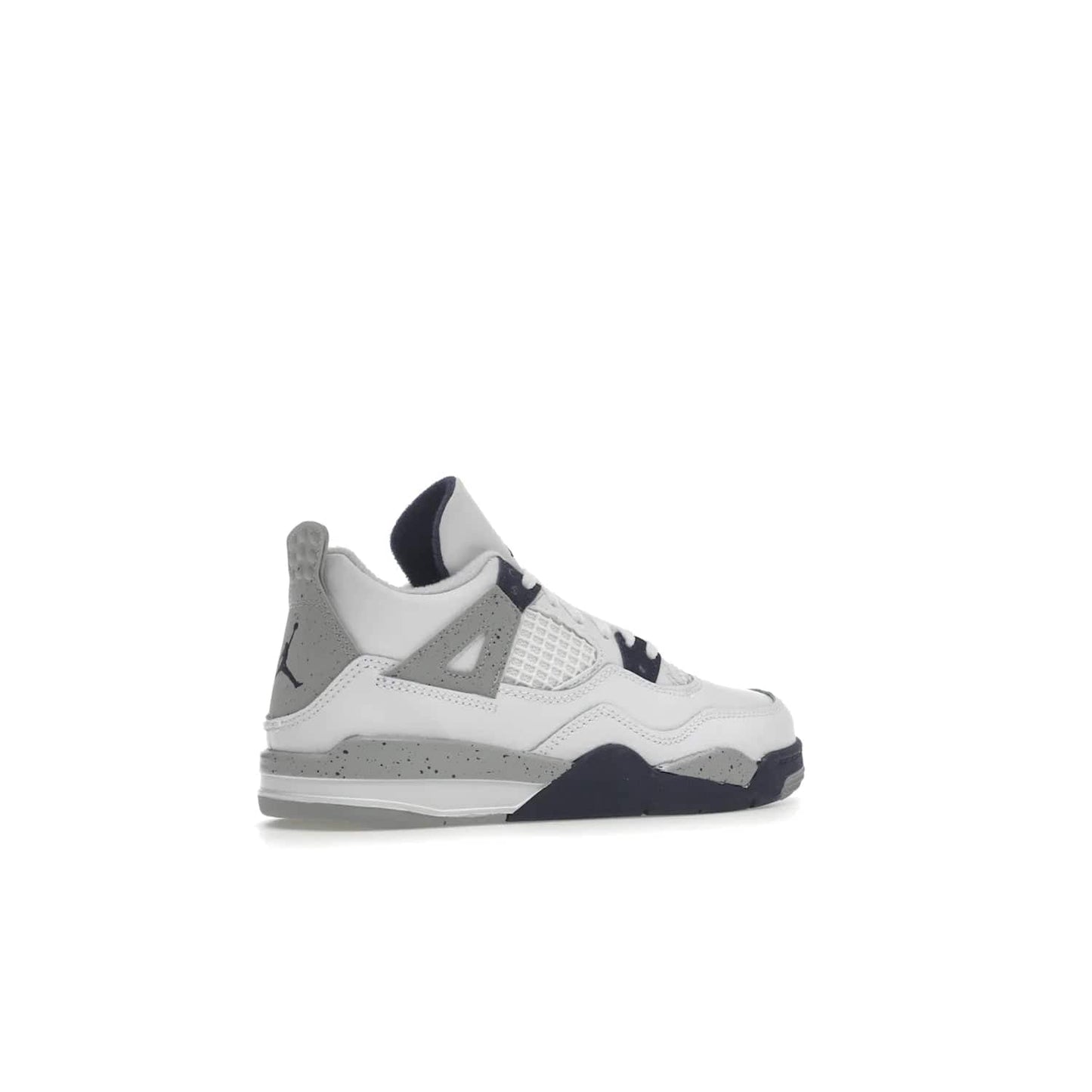 Jordan 4 Retro Midnight Navy (PS) - Image 34 - Only at www.BallersClubKickz.com - Get freshened up for the start of the year with the Air Jordan 4 Retro Midnight Navy PS. Boasting iconic 1989 styling with updated features, including white tumbled leather overlays, a foam midsole, and a rubber outsole. Look your best and order by October 29th, 2022.