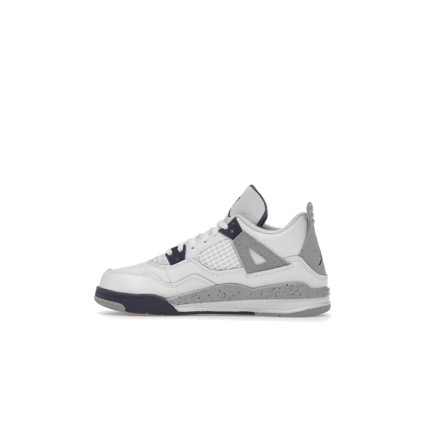 Jordan 4 Retro Midnight Navy (PS) - Image 20 - Only at www.BallersClubKickz.com - Get freshened up for the start of the year with the Air Jordan 4 Retro Midnight Navy PS. Boasting iconic 1989 styling with updated features, including white tumbled leather overlays, a foam midsole, and a rubber outsole. Look your best and order by October 29th, 2022.