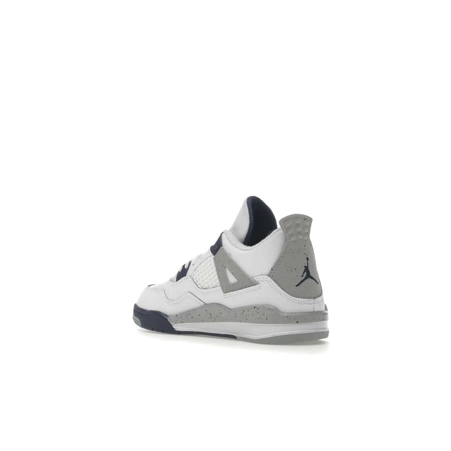 Jordan 4 Retro Midnight Navy (PS) - Image 24 - Only at www.BallersClubKickz.com - Get freshened up for the start of the year with the Air Jordan 4 Retro Midnight Navy PS. Boasting iconic 1989 styling with updated features, including white tumbled leather overlays, a foam midsole, and a rubber outsole. Look your best and order by October 29th, 2022.