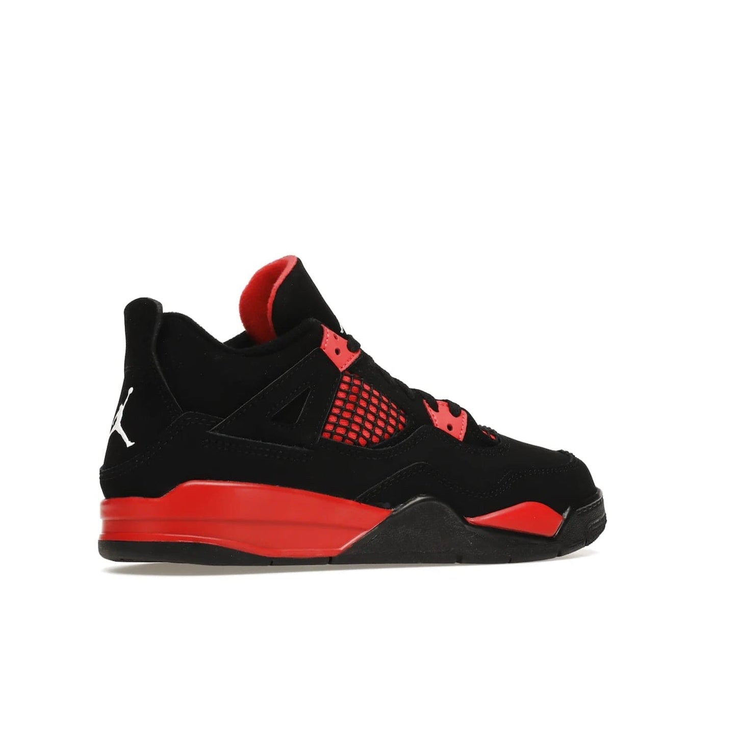 Jordan 4 Retro Red Thunder (PS) - Image 34 - Only at www.BallersClubKickz.com - The Air Jordan 4 Retro Red Thunder (PS) in a fresh new colorway for January 2022. Featuring a black nubuck upper and crimson accents. Get it now for $80.