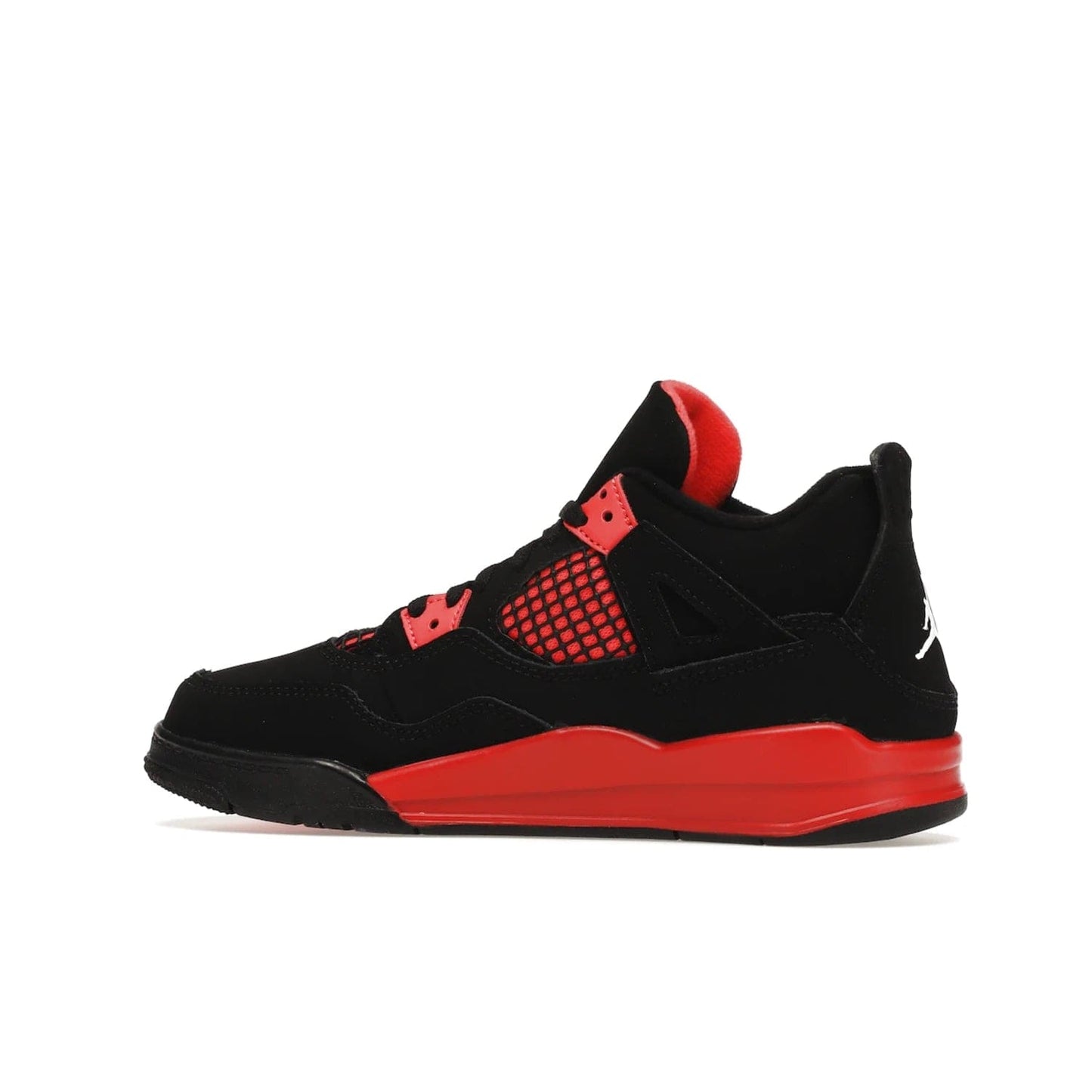 Jordan 4 Retro Red Thunder (PS) - Image 21 - Only at www.BallersClubKickz.com - The Air Jordan 4 Retro Red Thunder (PS) in a fresh new colorway for January 2022. Featuring a black nubuck upper and crimson accents. Get it now for $80.