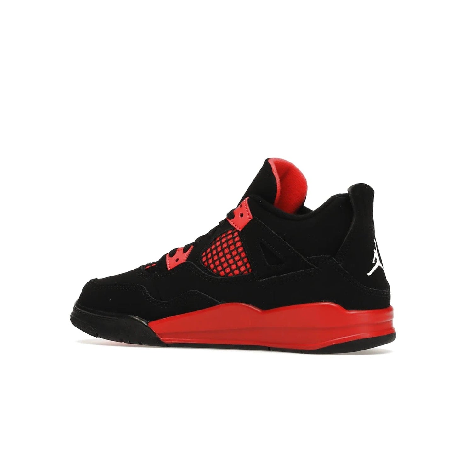 Jordan 4 Retro Red Thunder (PS) - Image 22 - Only at www.BallersClubKickz.com - The Air Jordan 4 Retro Red Thunder (PS) in a fresh new colorway for January 2022. Featuring a black nubuck upper and crimson accents. Get it now for $80.