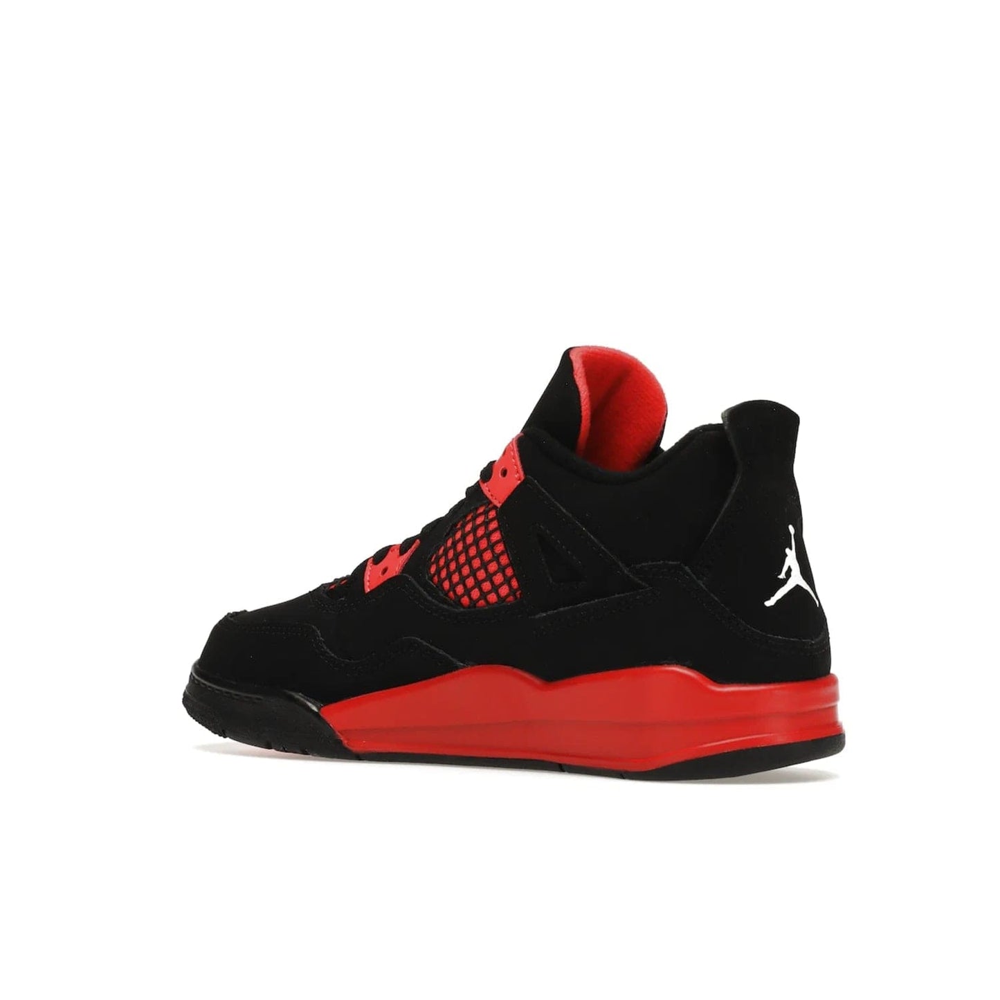 Jordan 4 Retro Red Thunder (PS) - Image 23 - Only at www.BallersClubKickz.com - The Air Jordan 4 Retro Red Thunder (PS) in a fresh new colorway for January 2022. Featuring a black nubuck upper and crimson accents. Get it now for $80.