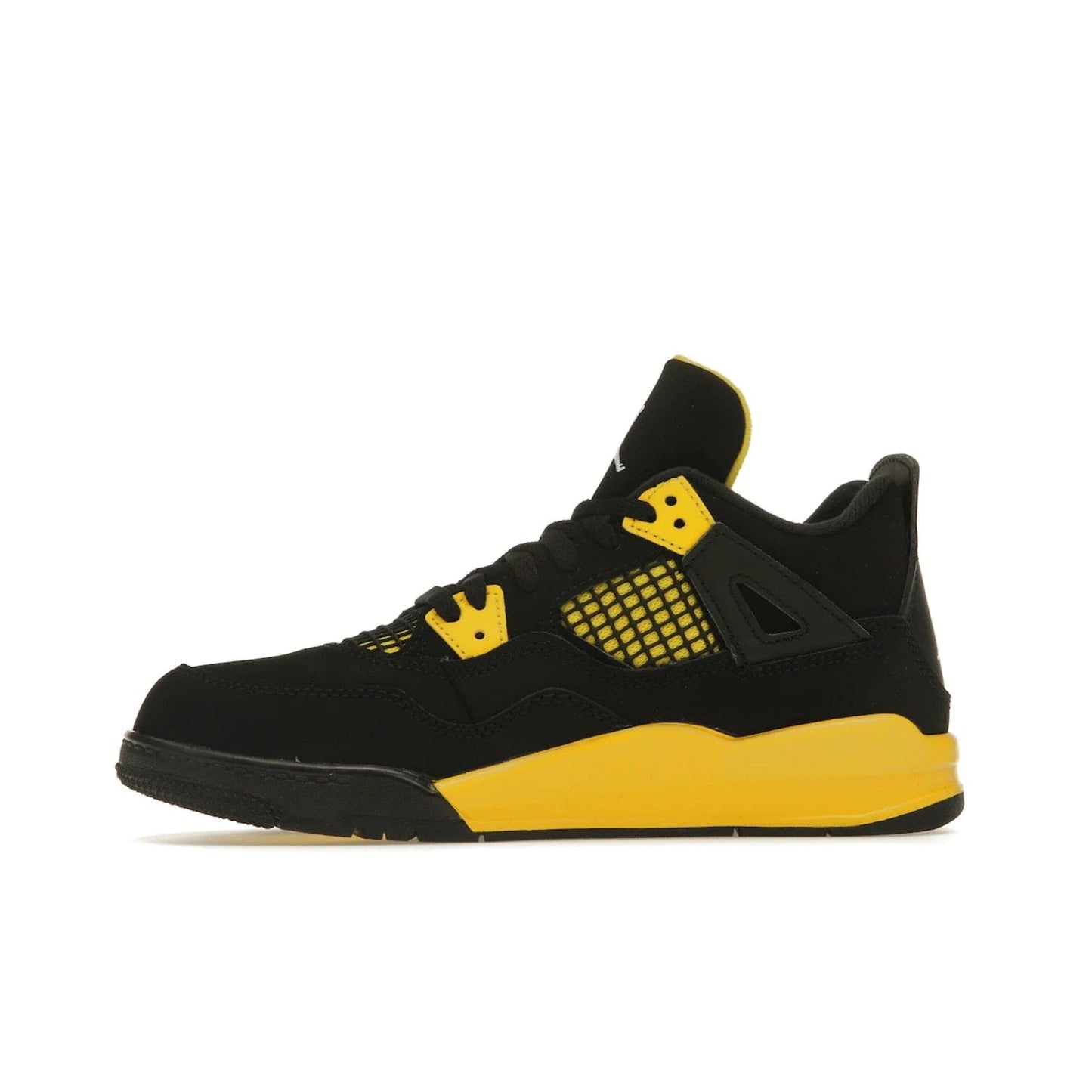 Jordan 4 Retro Thunder (2023) (PS) - Image 18 - Only at www.BallersClubKickz.com - Classic Jordan 4 Retro Thunder sneaker in Black and Tour Yellow colorway. Limited edition release expected to hit the shelves in 2023 on May 13th. Grab your pair!
