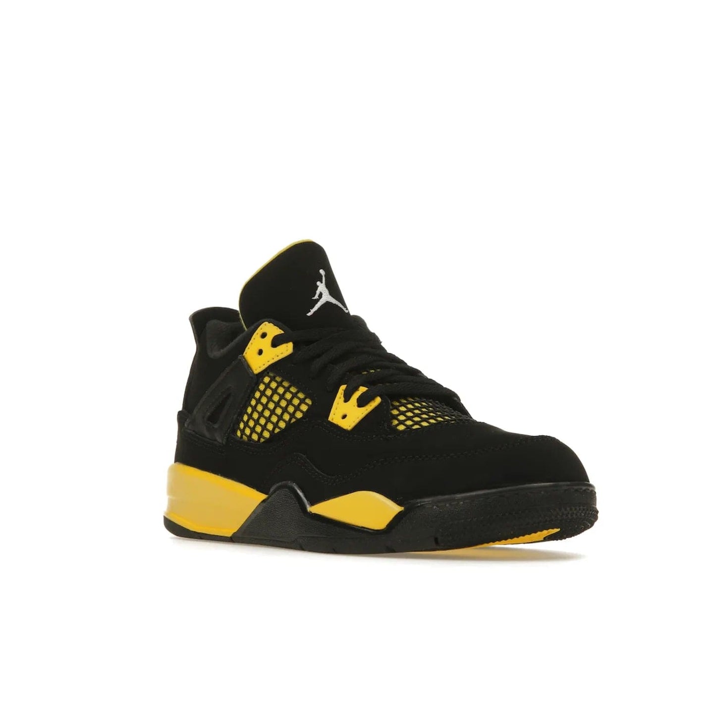 Jordan 4 Retro Thunder (2023) (PS) - Image 6 - Only at www.BallersClubKickz.com - Classic Jordan 4 Retro Thunder sneaker in Black and Tour Yellow colorway. Limited edition release expected to hit the shelves in 2023 on May 13th. Grab your pair!