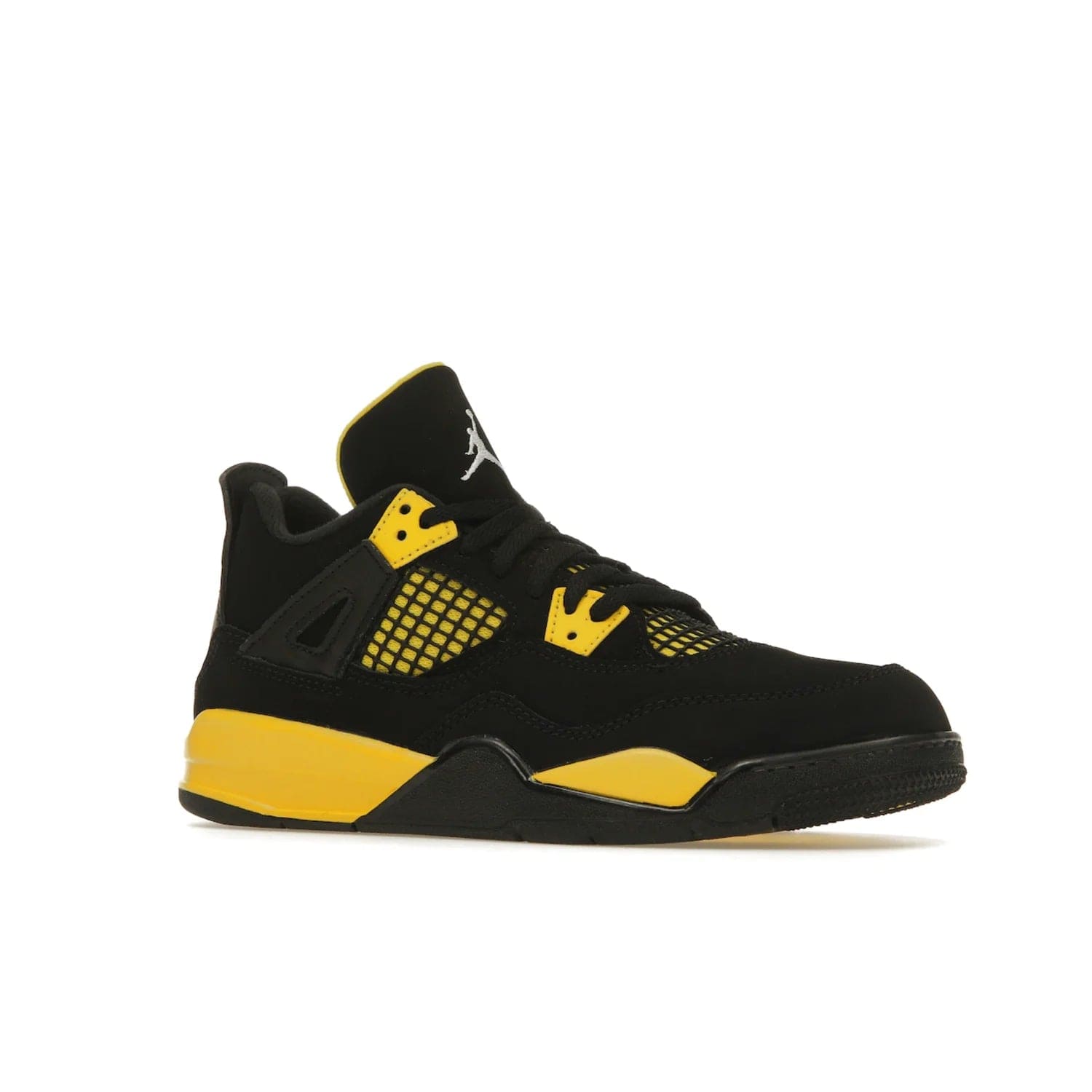 Jordan 4 Retro Thunder (2023) (PS) - Image 4 - Only at www.BallersClubKickz.com - Classic Jordan 4 Retro Thunder sneaker in Black and Tour Yellow colorway. Limited edition release expected to hit the shelves in 2023 on May 13th. Grab your pair!