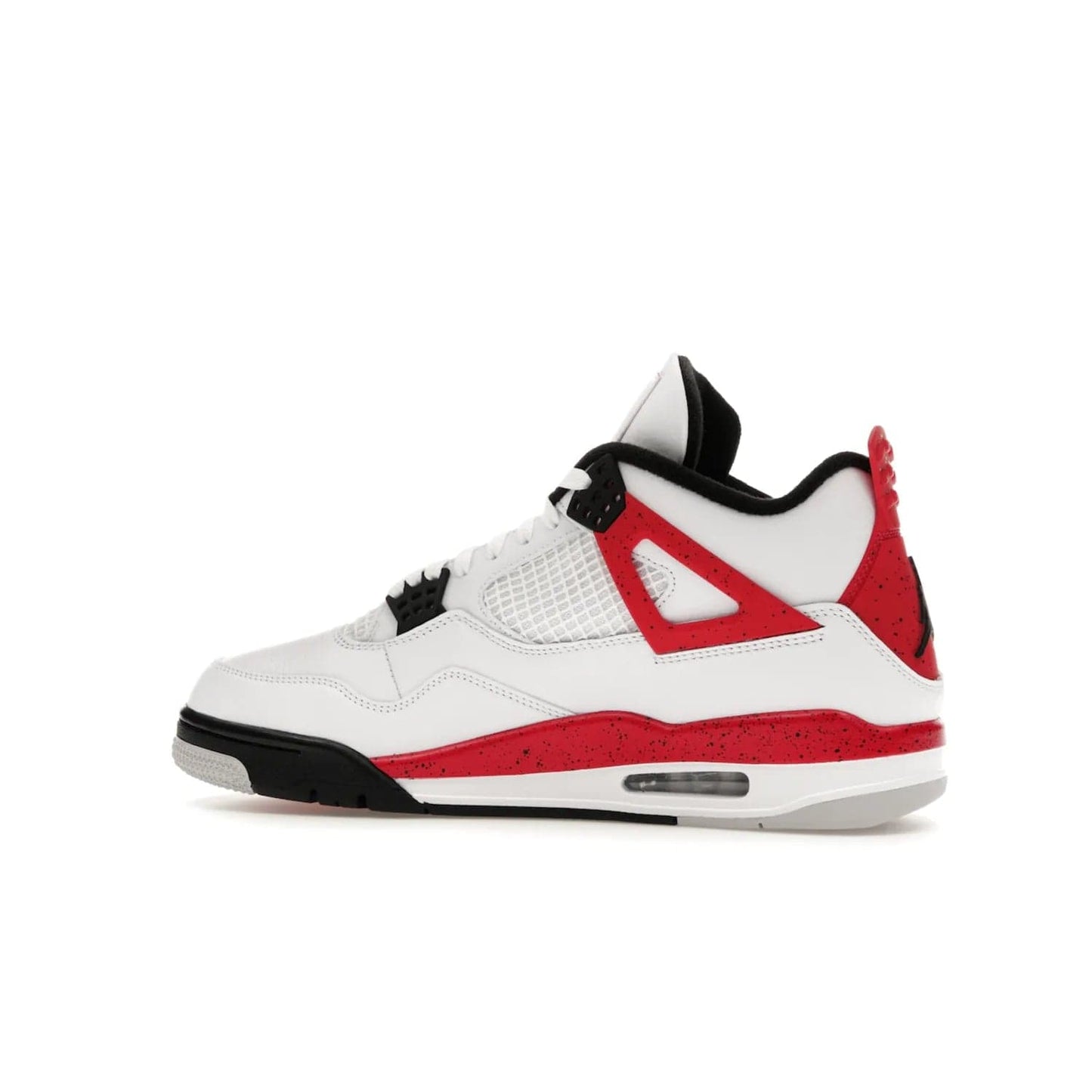 Jordan 4 Retro Red Cement - Image 21 - Only at www.BallersClubKickz.com - Iconic Jordan silhouette with a unique twist. White premium leather uppers with fire red and black detailing. Black, white, and fire red midsole with mesh detailing and Jumpman logo. Jordan 4 Retro Red Cement released with premium price.
