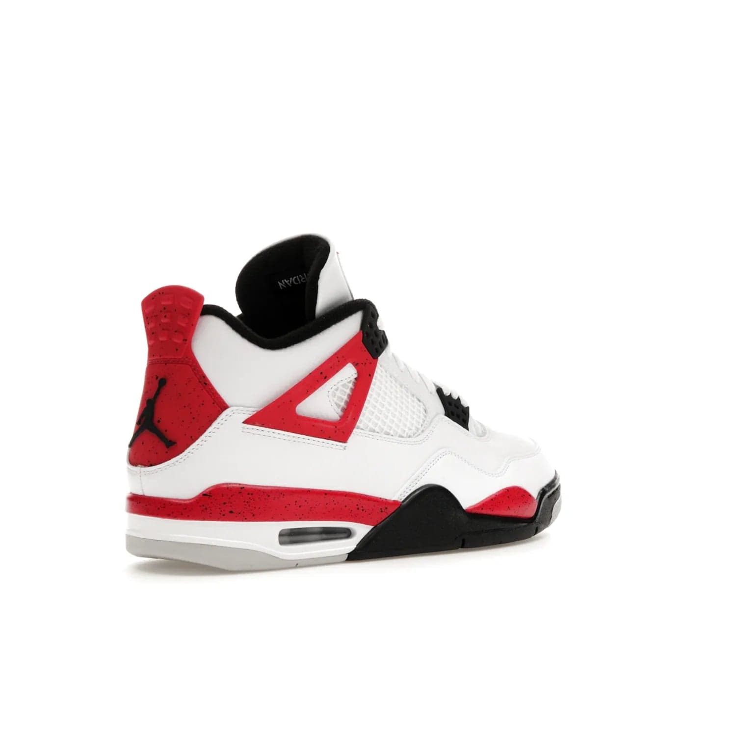 Jordan 4 Retro Red Cement - Image 33 - Only at www.BallersClubKickz.com - Iconic Jordan silhouette with a unique twist. White premium leather uppers with fire red and black detailing. Black, white, and fire red midsole with mesh detailing and Jumpman logo. Jordan 4 Retro Red Cement released with premium price.