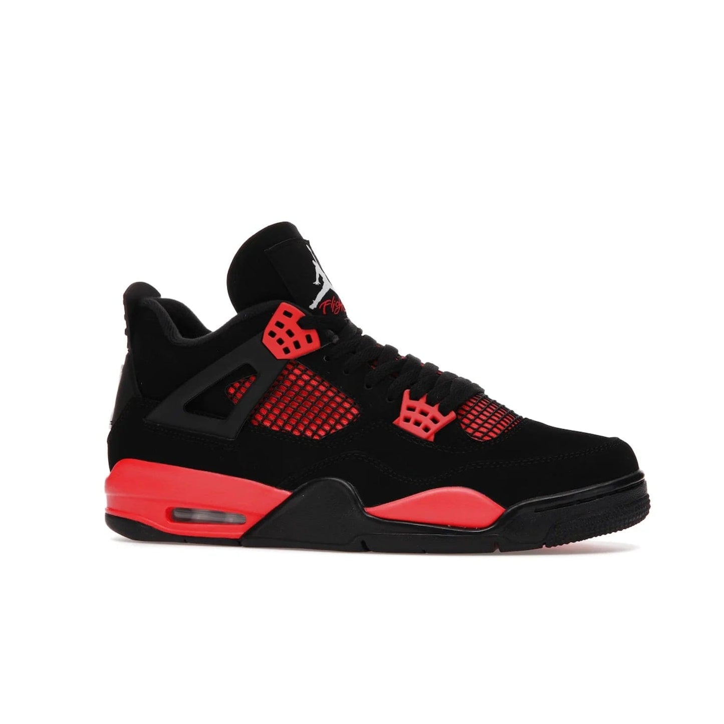 Jordan 4 Retro Red Thunder - Image 3 - Only at www.BallersClubKickz.com - Upscale your footwear with the Air Jordan 4 Retro Red Thunder. Featuring a Durabuck upper, red underlays, signature Flight patch, and vibrant red midsole, this retro sneaker adds style and edge. Releases in January 2022.